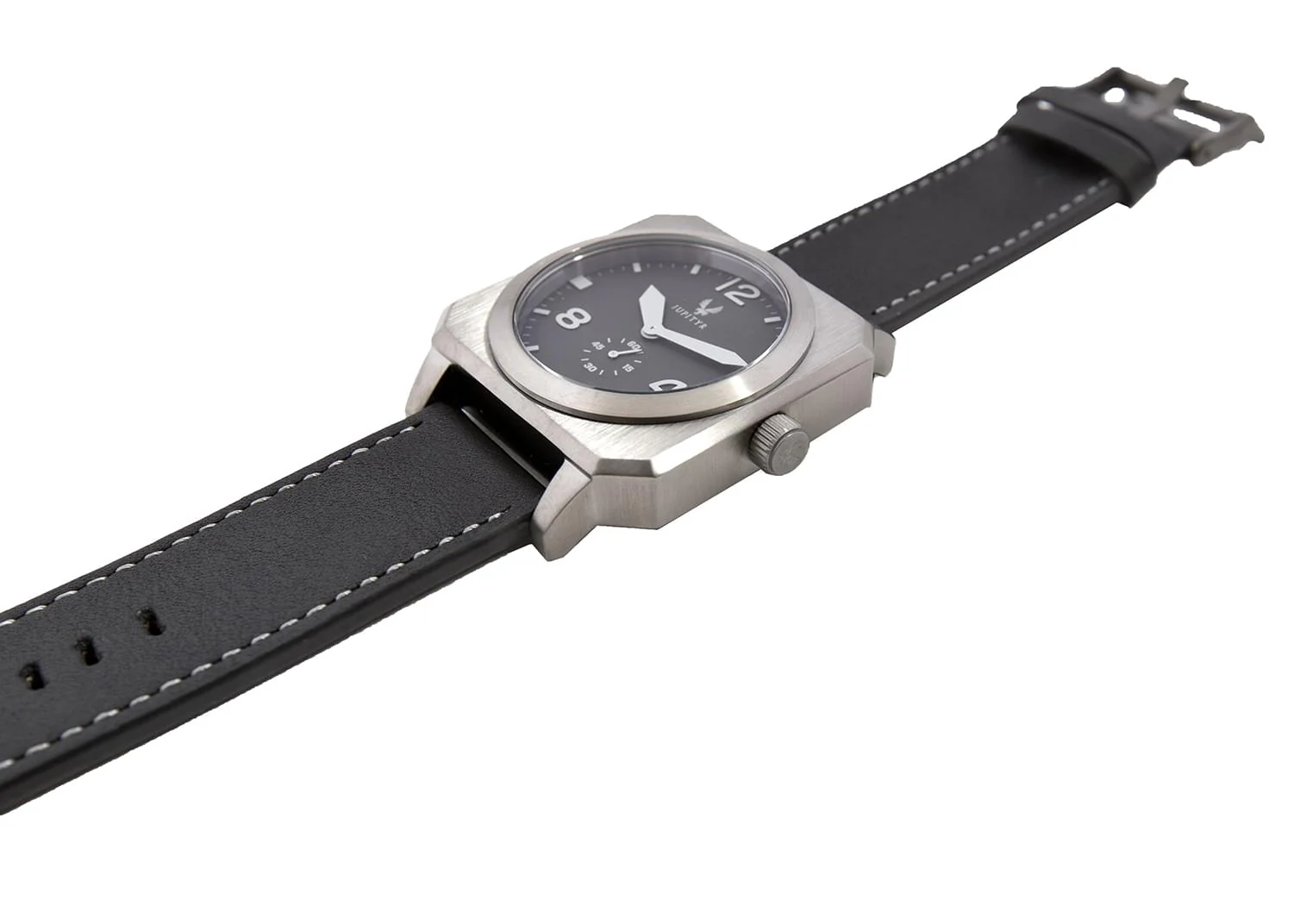 JUPITYR Men's Ganymede Leather Wrist Watch | Gunmetal Black Analog Dial - Image 4