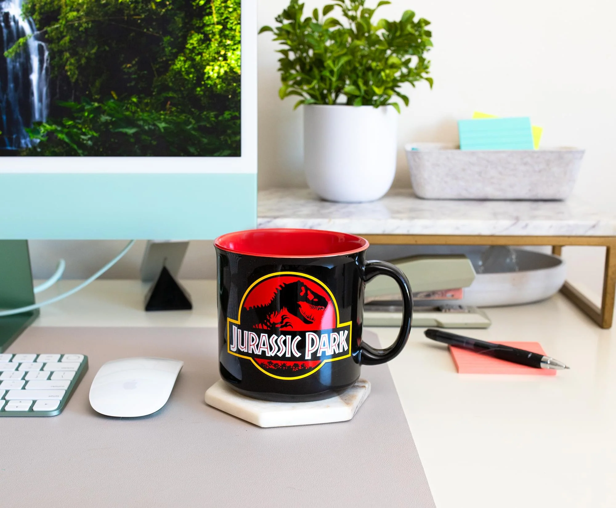 Jurassic Park Classic Logo Black Ceramic Camper Mug | Holds 20 Ounces - Image 4