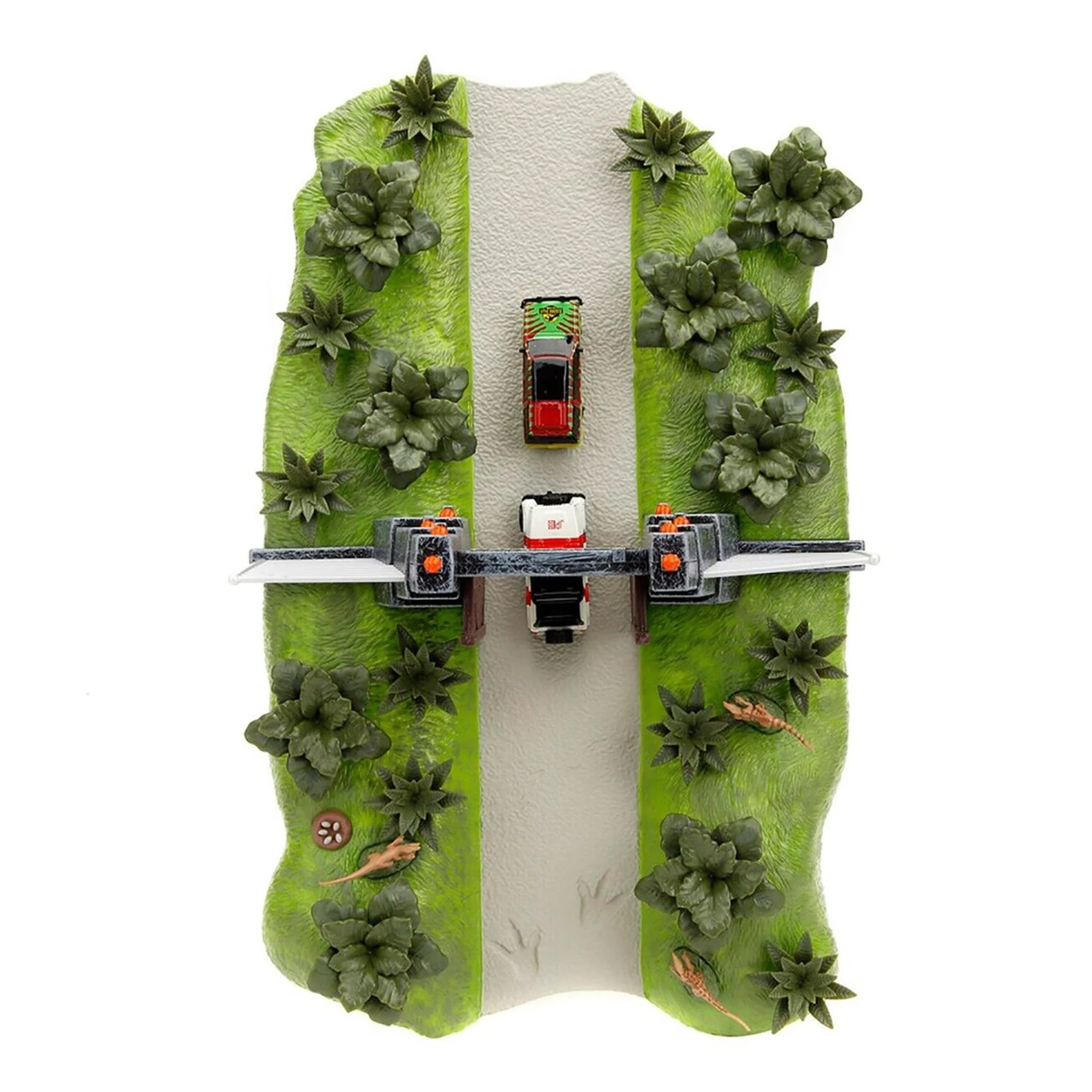 Jurassic Park Gate Diorama Nano Scene w/ 1.65 Inch Die-Cast Cars - Image 2
