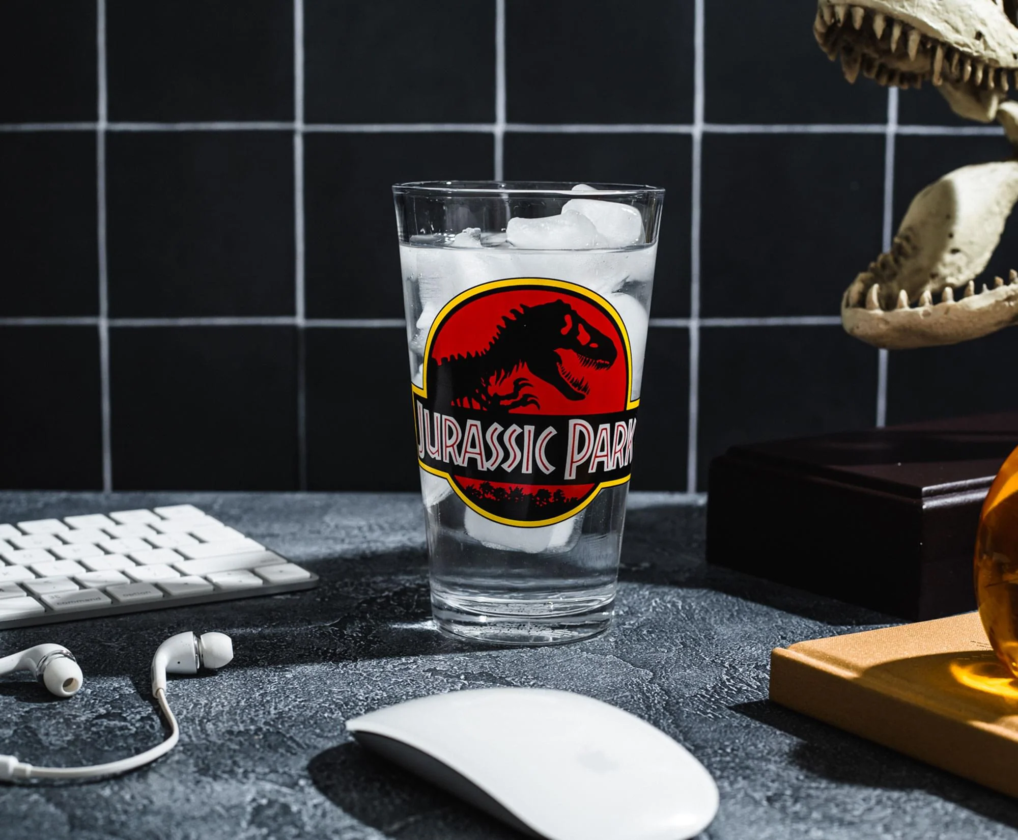 Jurassic Park Logo Pint Glass | Holds 16 Ounces - Image 3