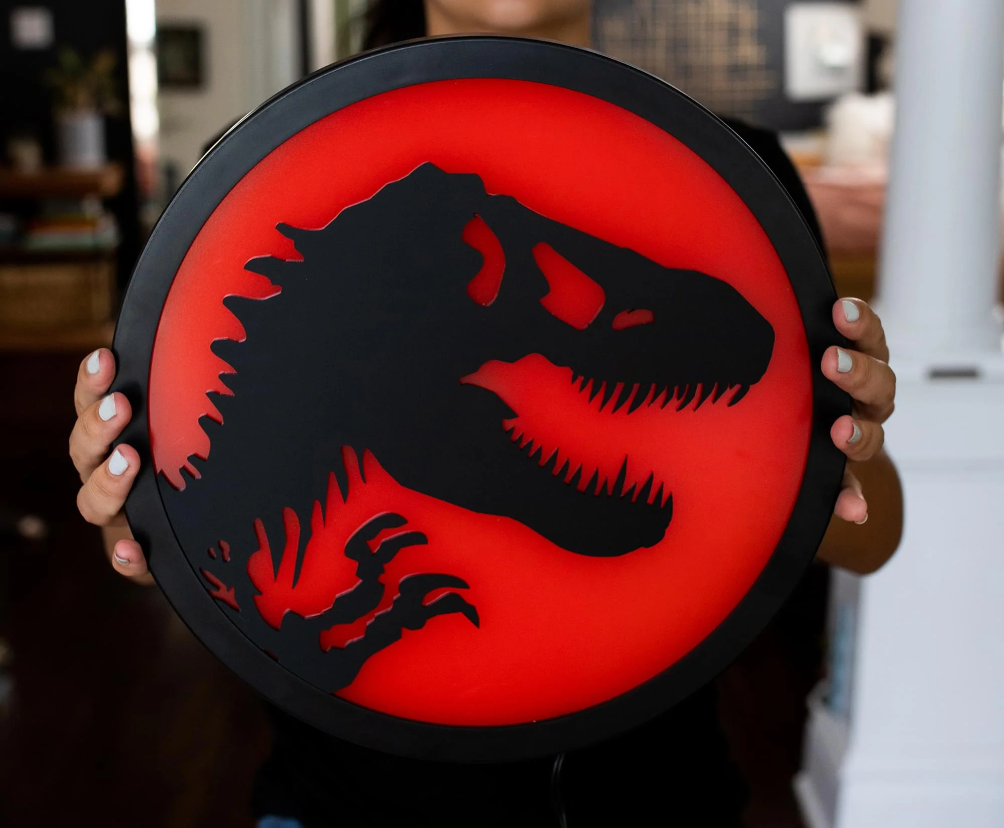 Jurassic Park T-Rex Logo LED Wall Light Sign | 12 Inches Tall - Image 3