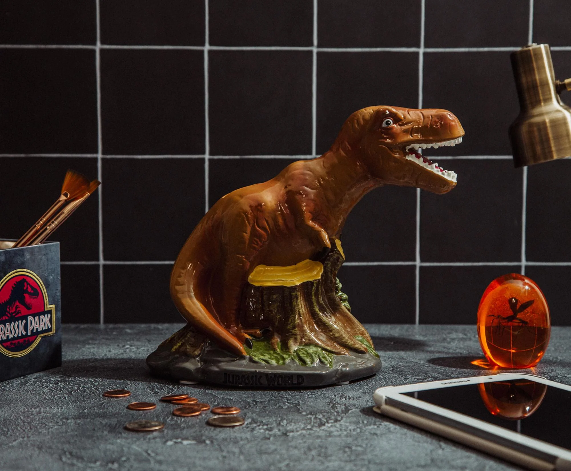 Jurassic World T-Rex 6-Inch Ceramic Sculpted Coin Bank Storage - Image 4