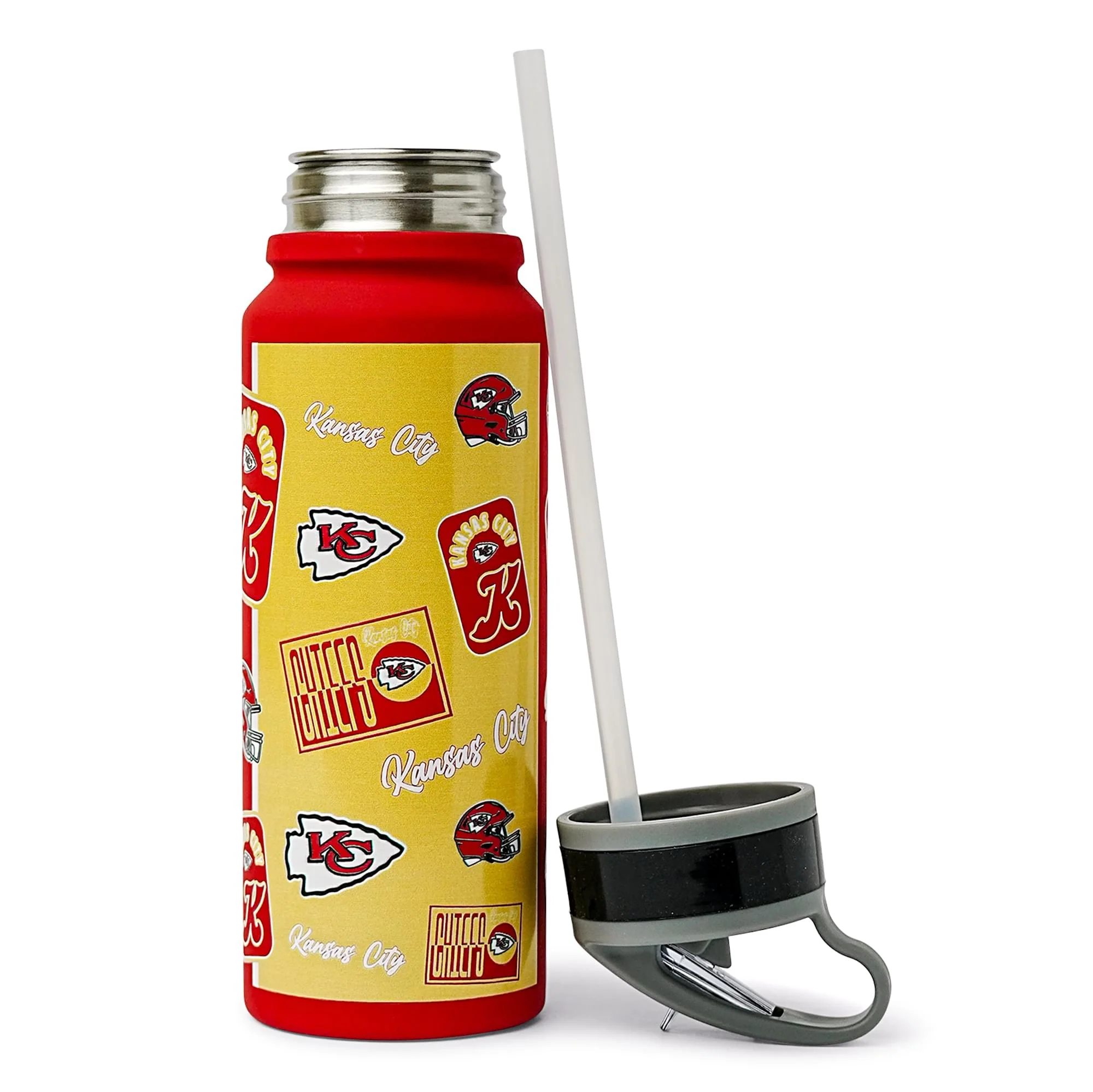 Kansas City Chiefs Dreamweave 25-Ounce Stainless Steel Flip-Top NFL Water Bottle - Image 5