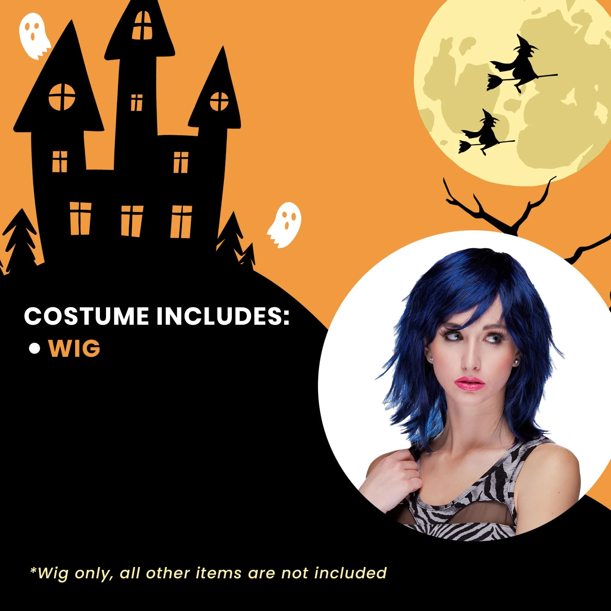 Kharma Midnight Blue Adult Costume Wig - Image 6