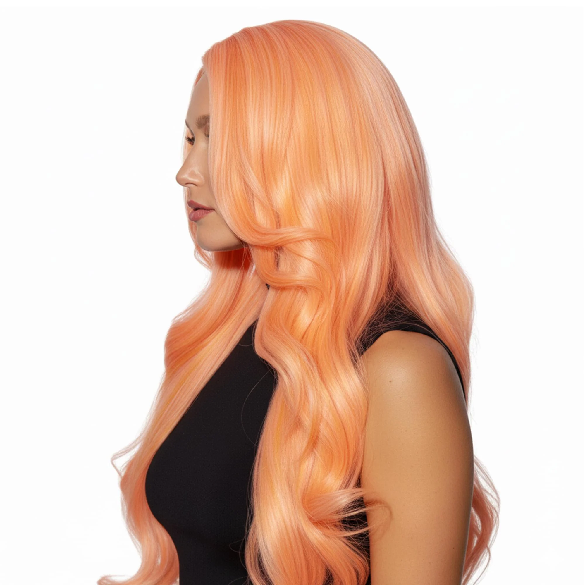 Kim Tropical Peach Wig Costume Accessory - Image 2