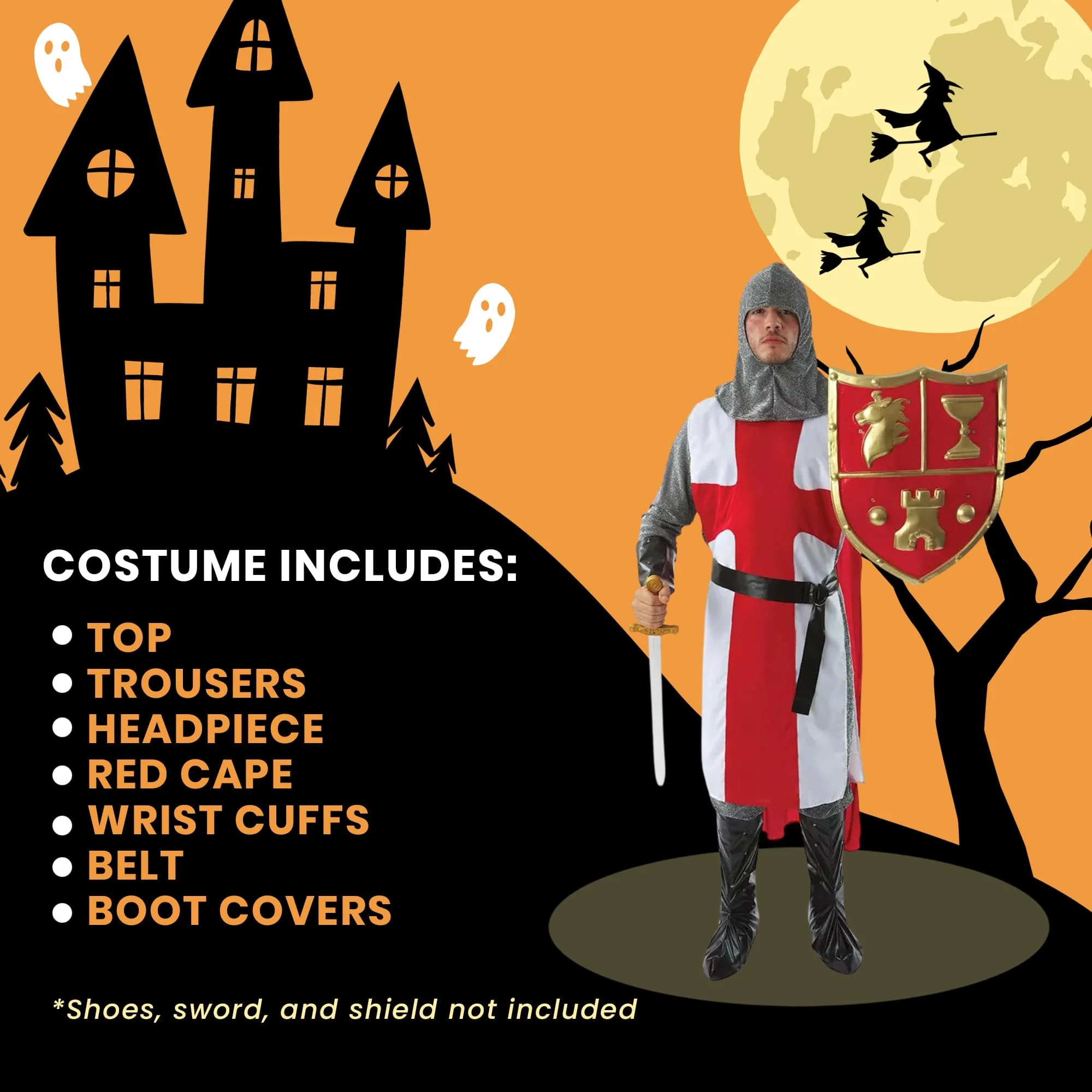 Knight Crusader Adult Costume One Size - Image 7
