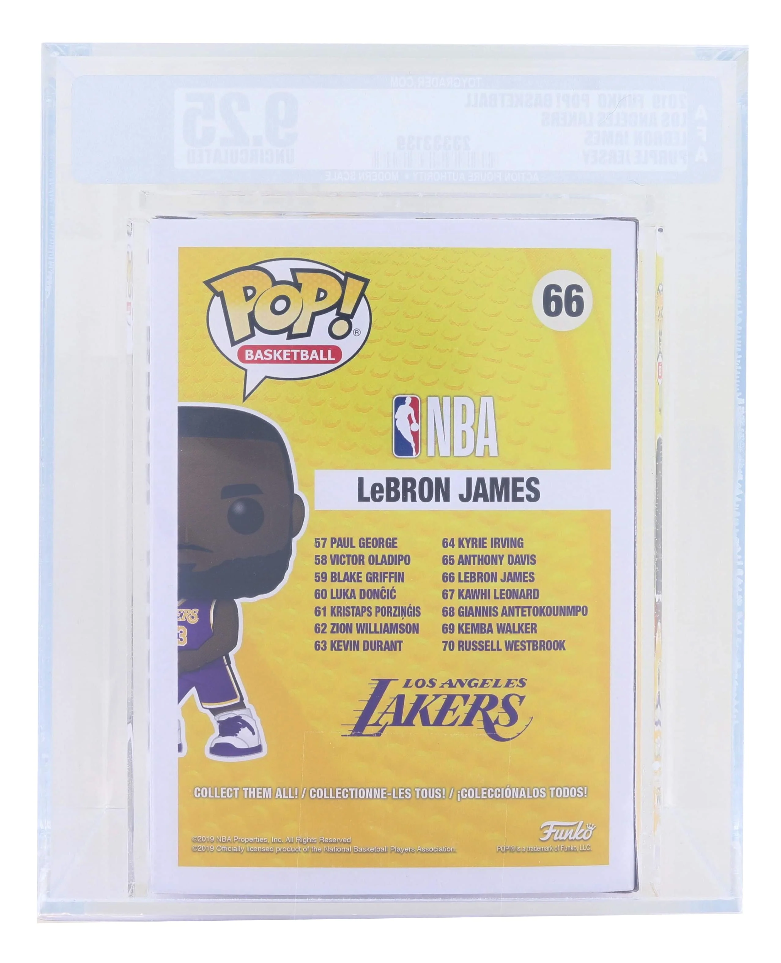 LA Lakers NBA Funko POP | Lebron James | Graded AFA 9.25 - Image 2