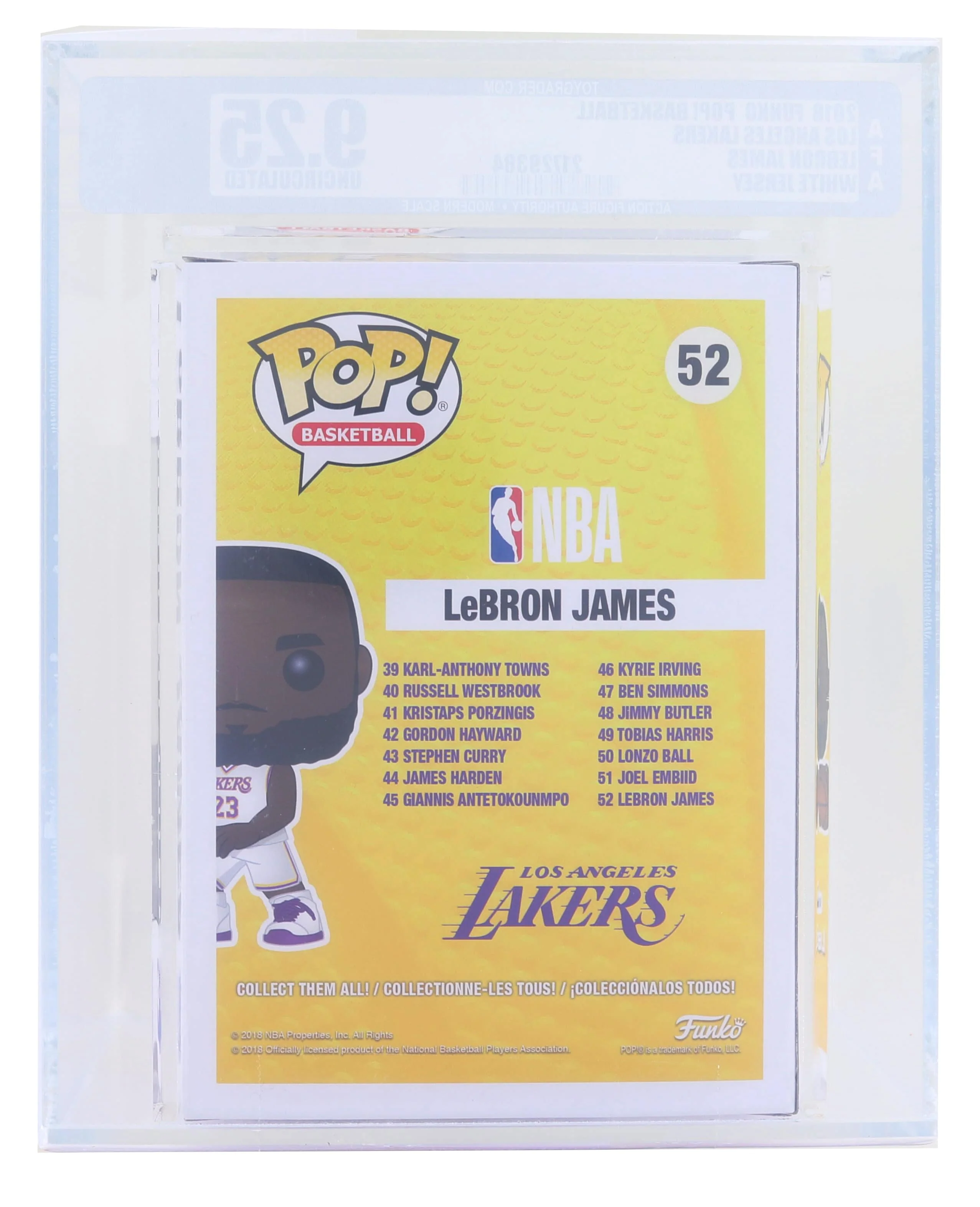 LA Lakers NBA Funko POP | Lebron White Jersey | Graded AFA 9.25 - Image 2