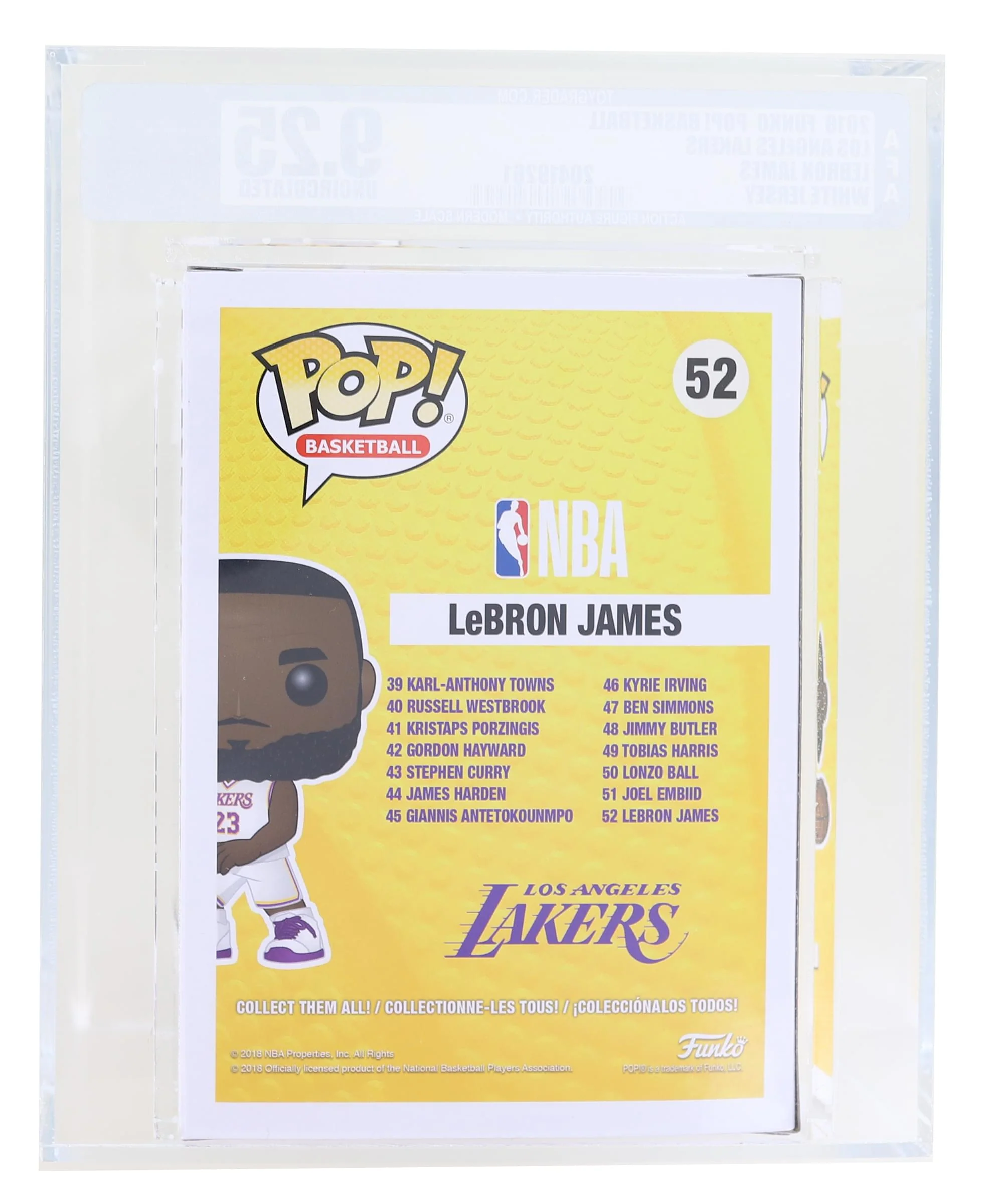 LA Lakers NBA Funko POP Vinyl Figure | Lebron James White Jersey Graded AFA 9.25 - Image 2