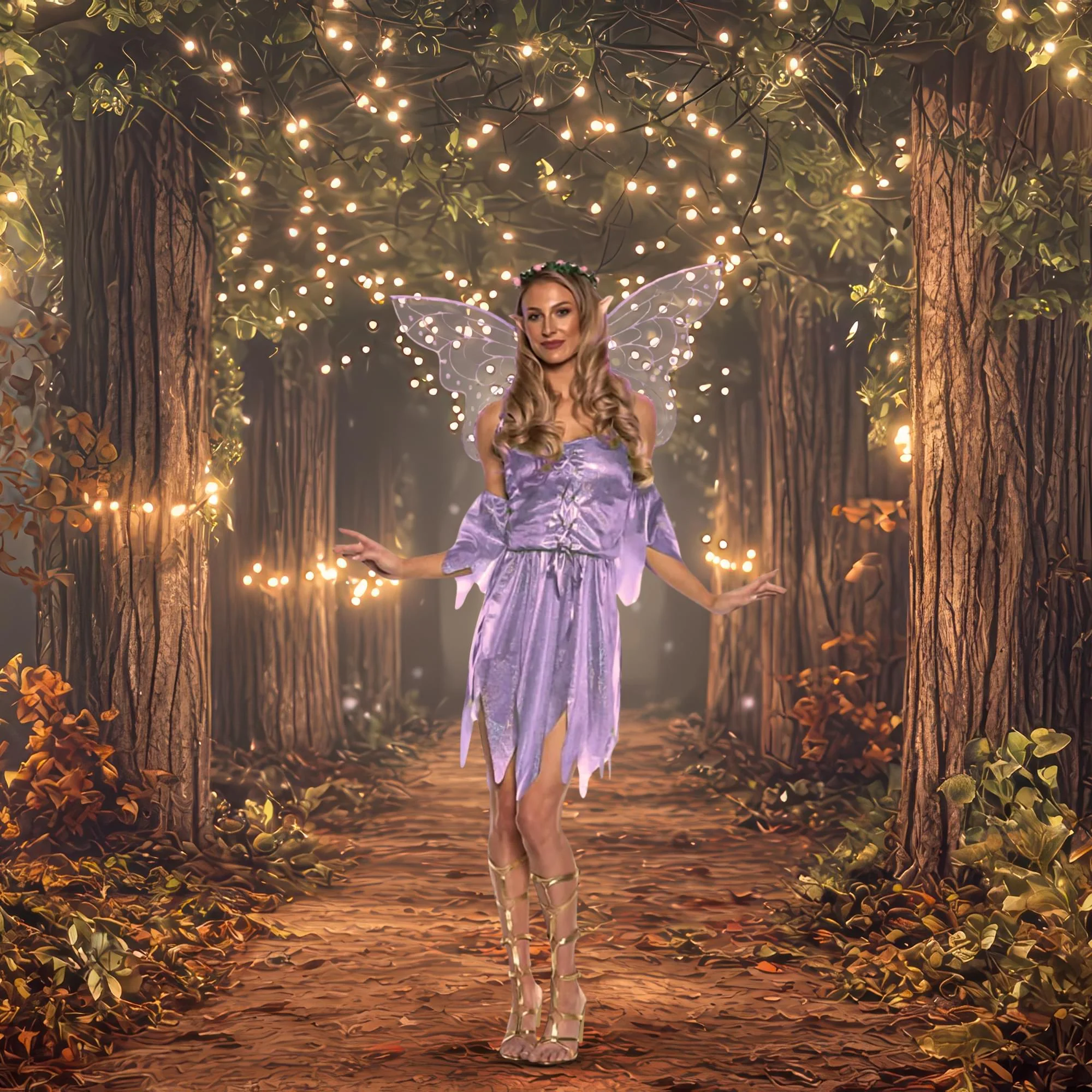 Lavender Sparkle Fairy Adult Costume - Image 3