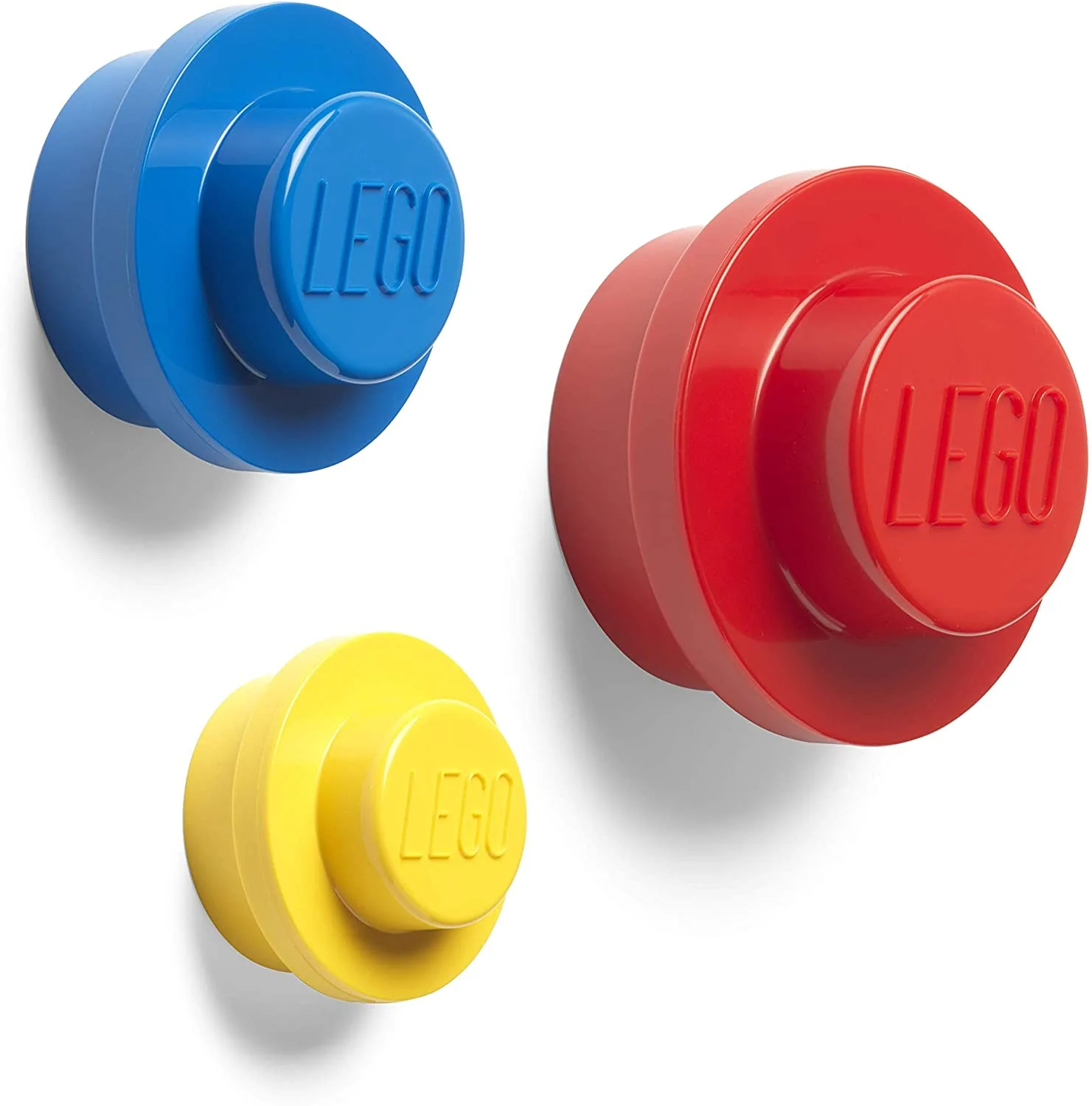 LEGO 3 Piece Wall Hanger Set | Yellow | Blue | Red