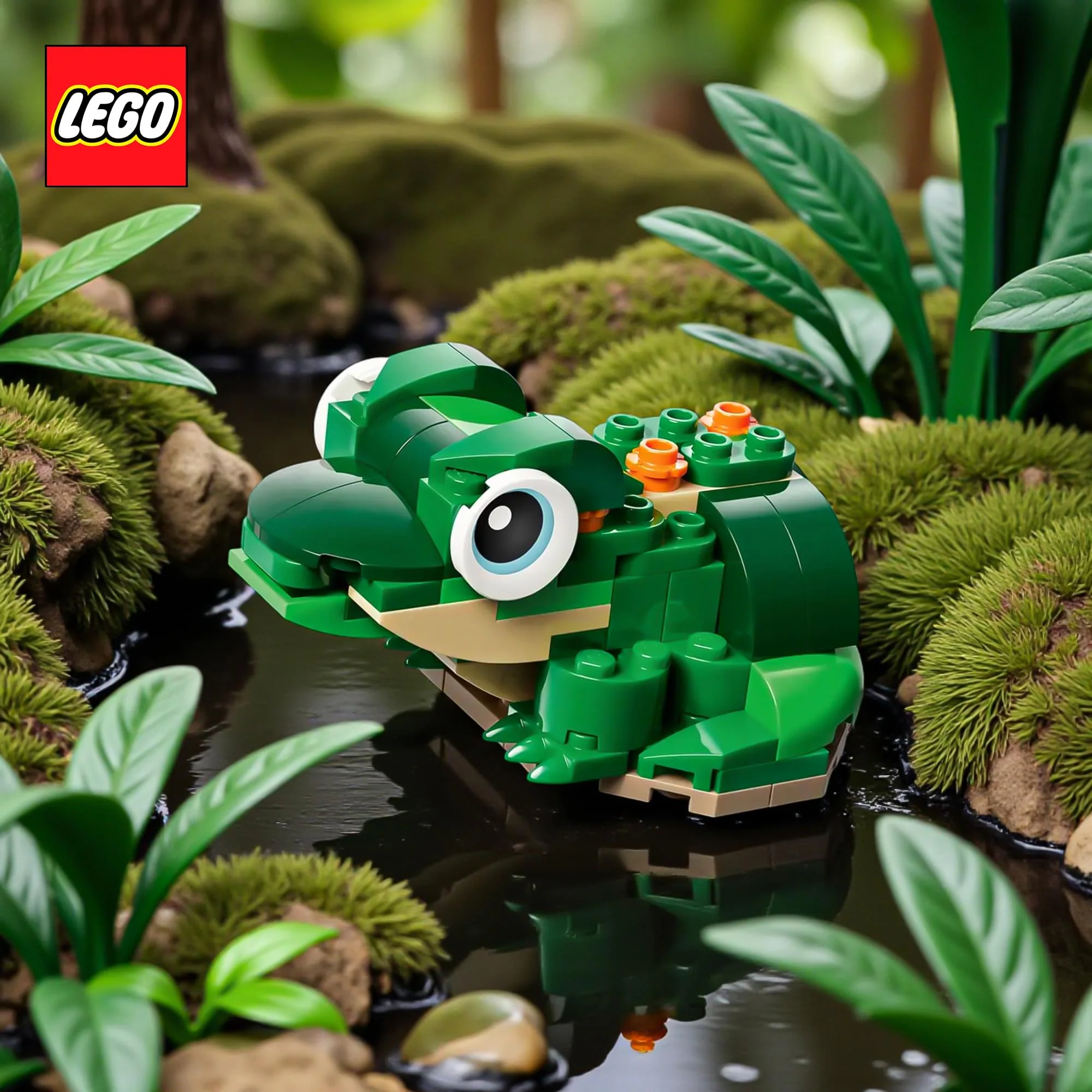 LEGO Creator 3 In 1 31377 Turtle With Water Lily Flower 124-Piece Building Set - Image 5