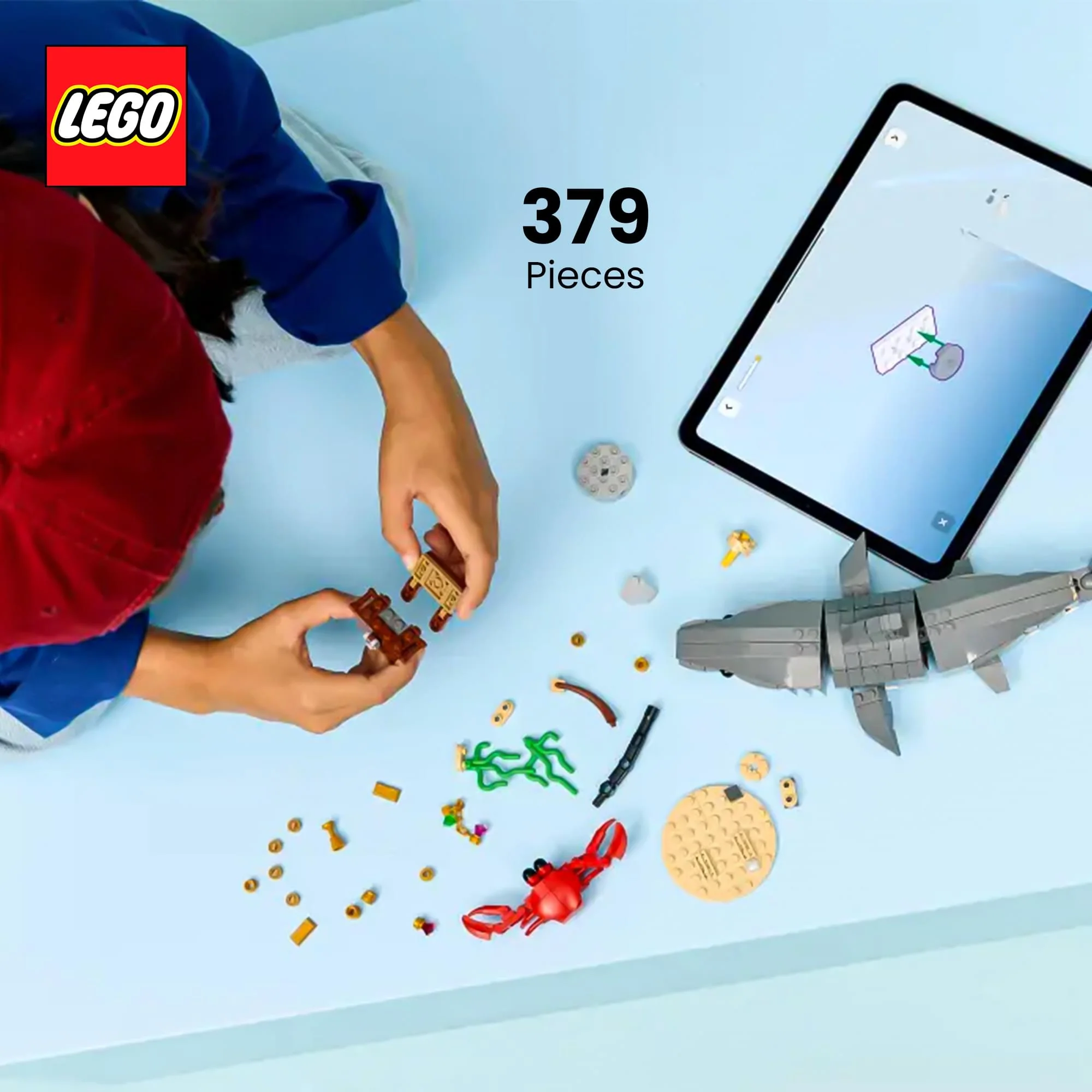 LEGO Creator 3 In 1 31381 Shark With Treasure Chest 379-Piece Building Set - Image 3