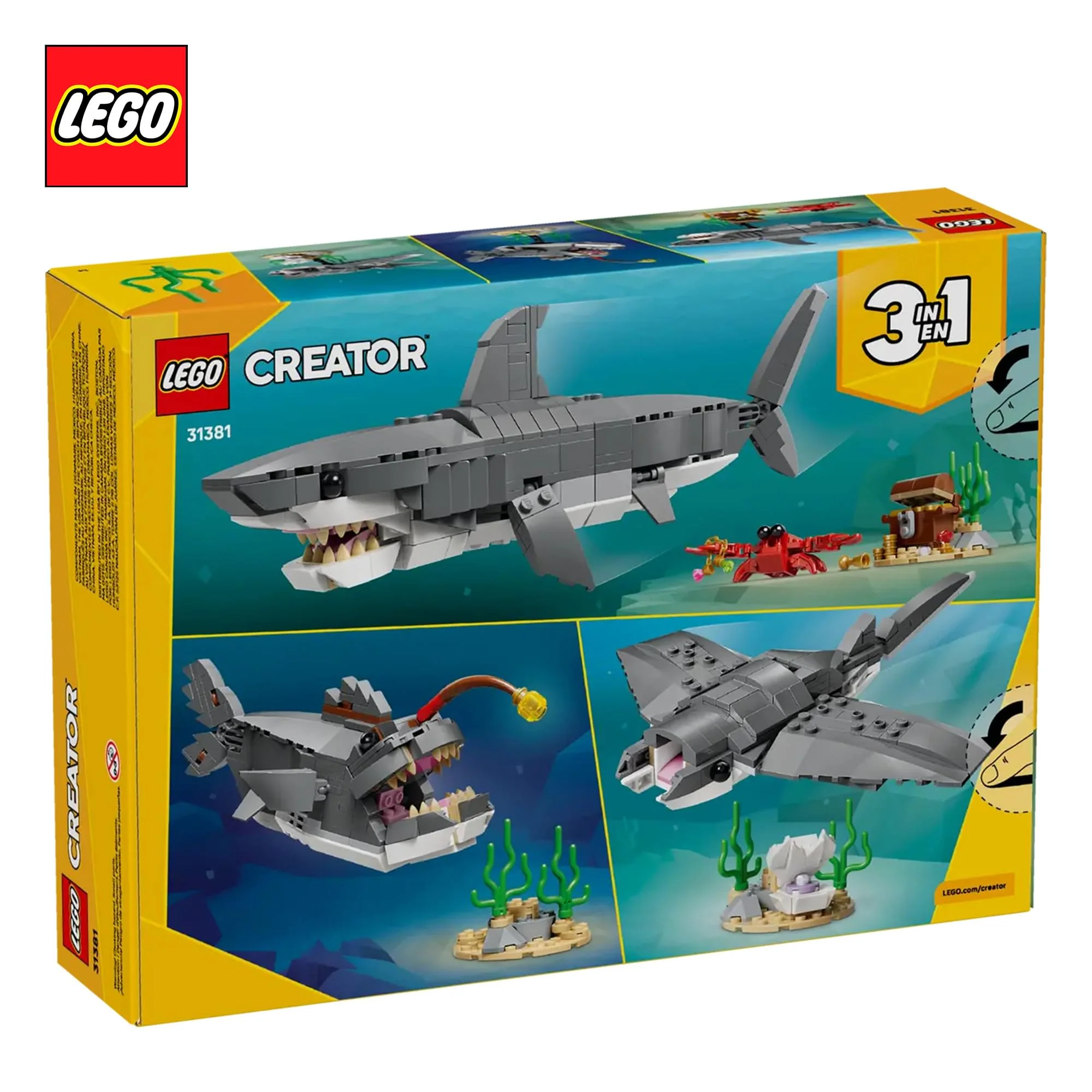 LEGO Creator 3 In 1 31381 Shark With Treasure Chest 379-Piece Building Set - Image 9