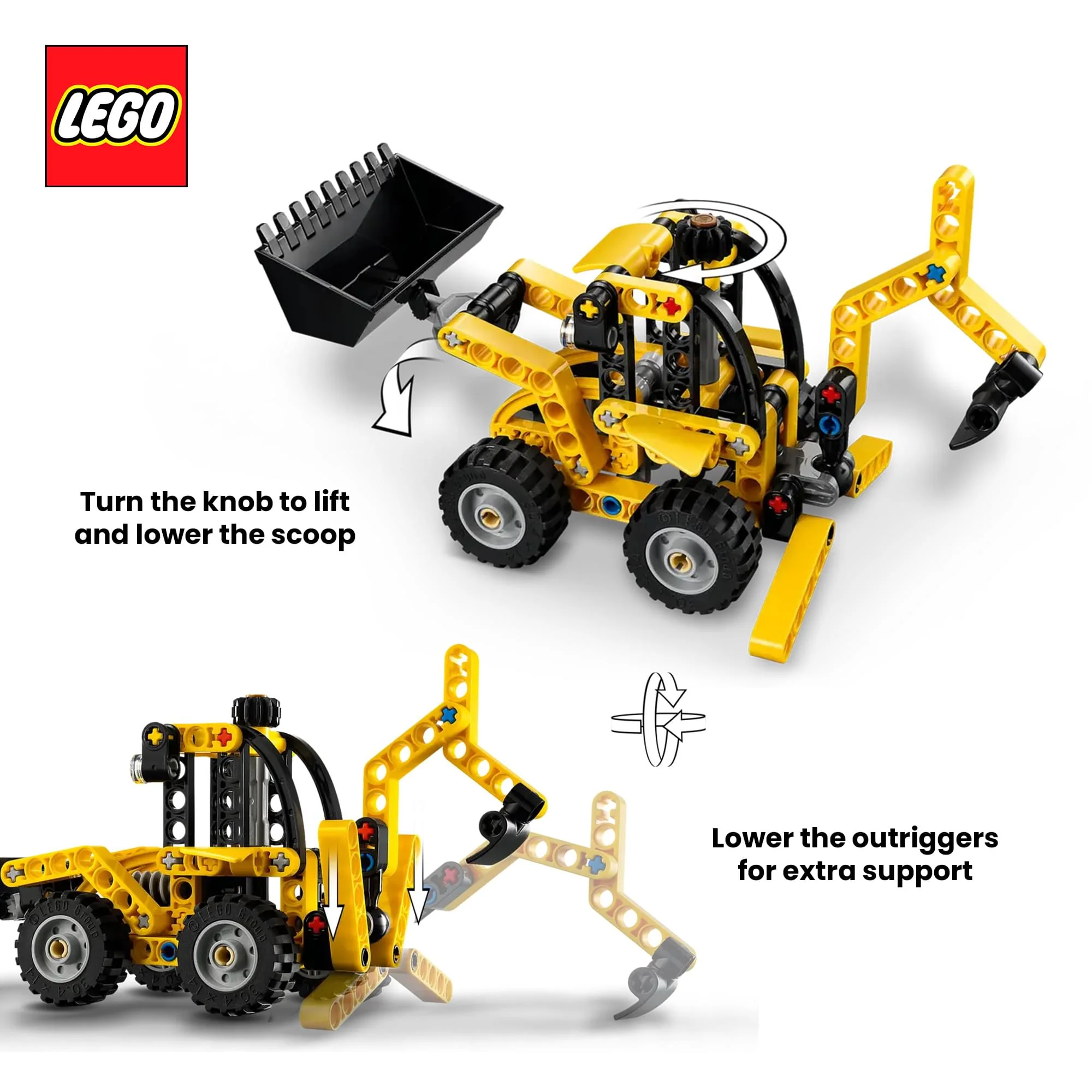 LEGO Technic 42197 Backhoe Loader 104-Piece Building Set - Image 4