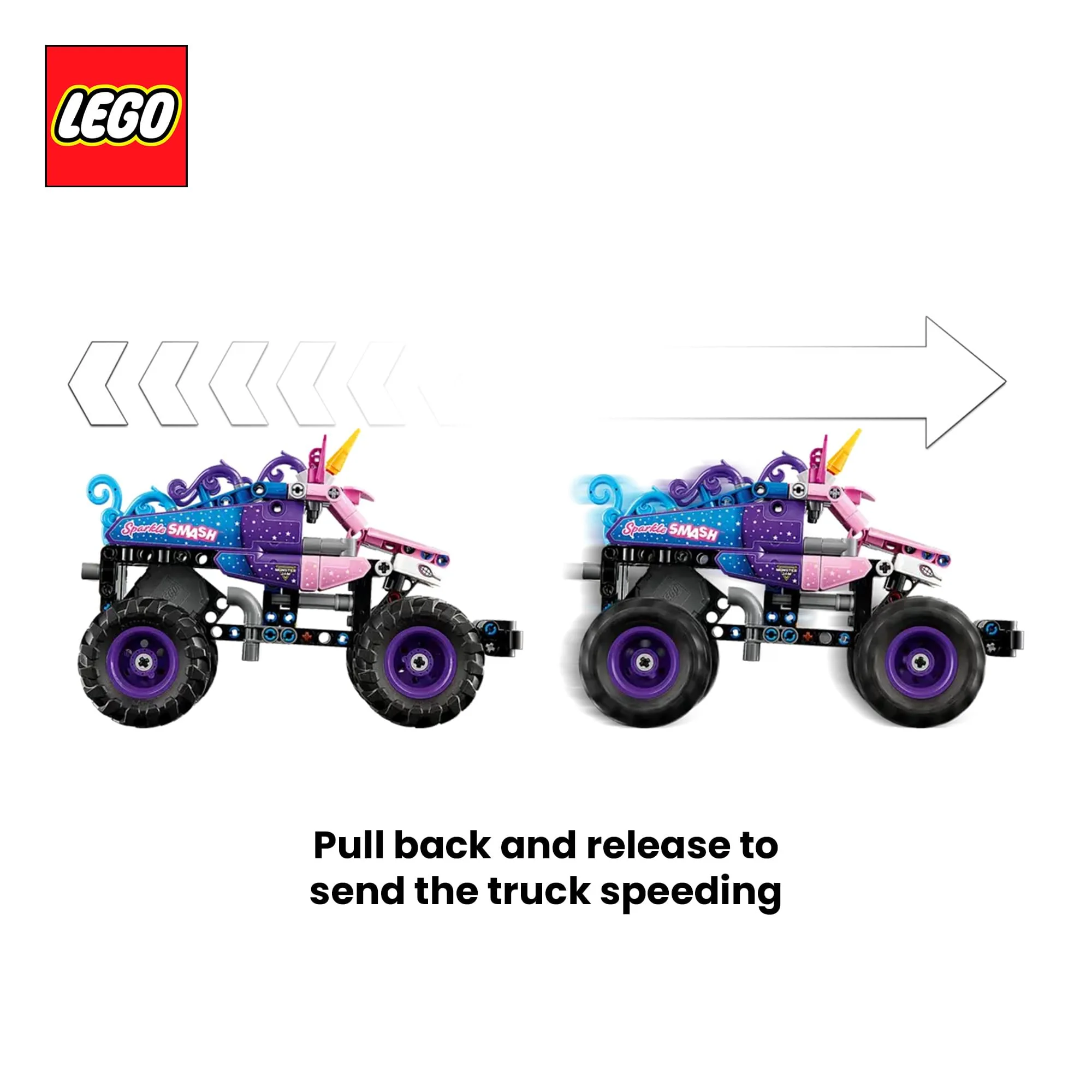 LEGO Technic 42220 Monster Jam Sparkle Smash Pull-Back 243-Piece Building Set - Image 3
