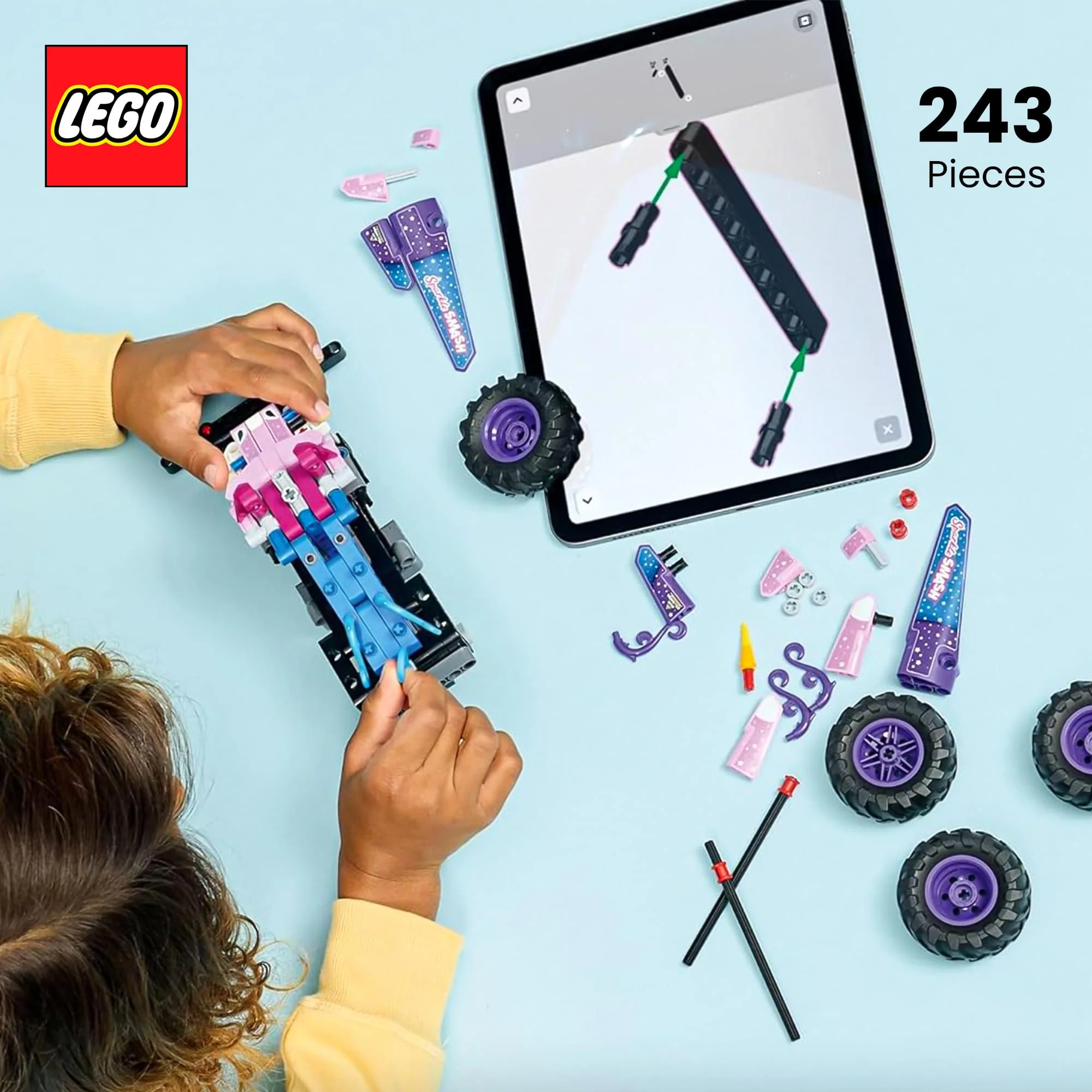 LEGO Technic 42220 Monster Jam Sparkle Smash Pull-Back 243-Piece Building Set - Image 4