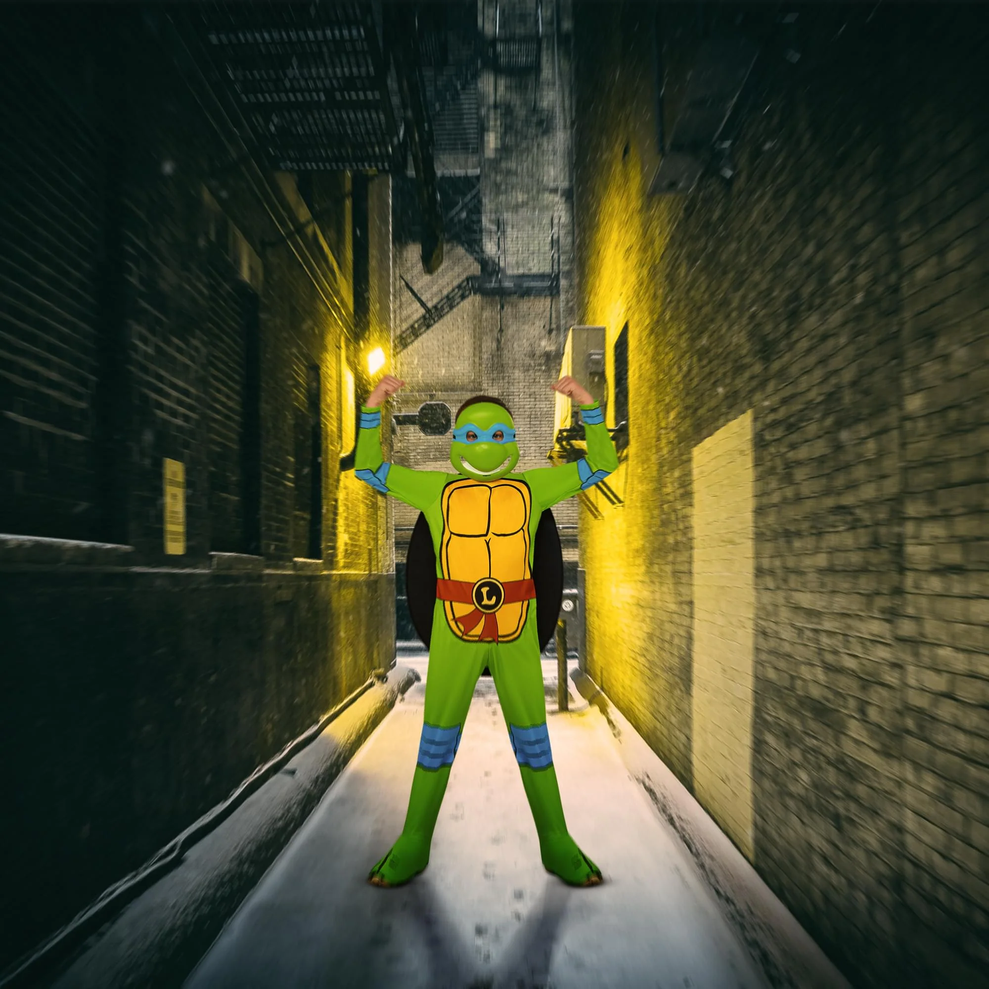 TMNT Leonardo Boy's Costume Jumpsuit and Mask - Image 2