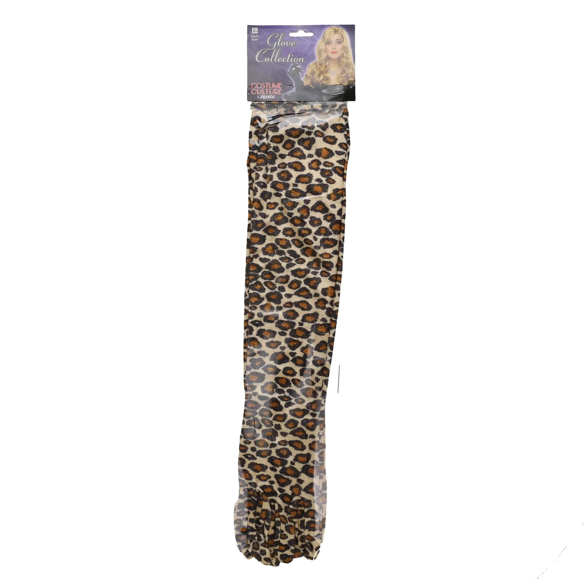 Leopard Velour 20.5 Inch Adult Costume Gloves - Image 5