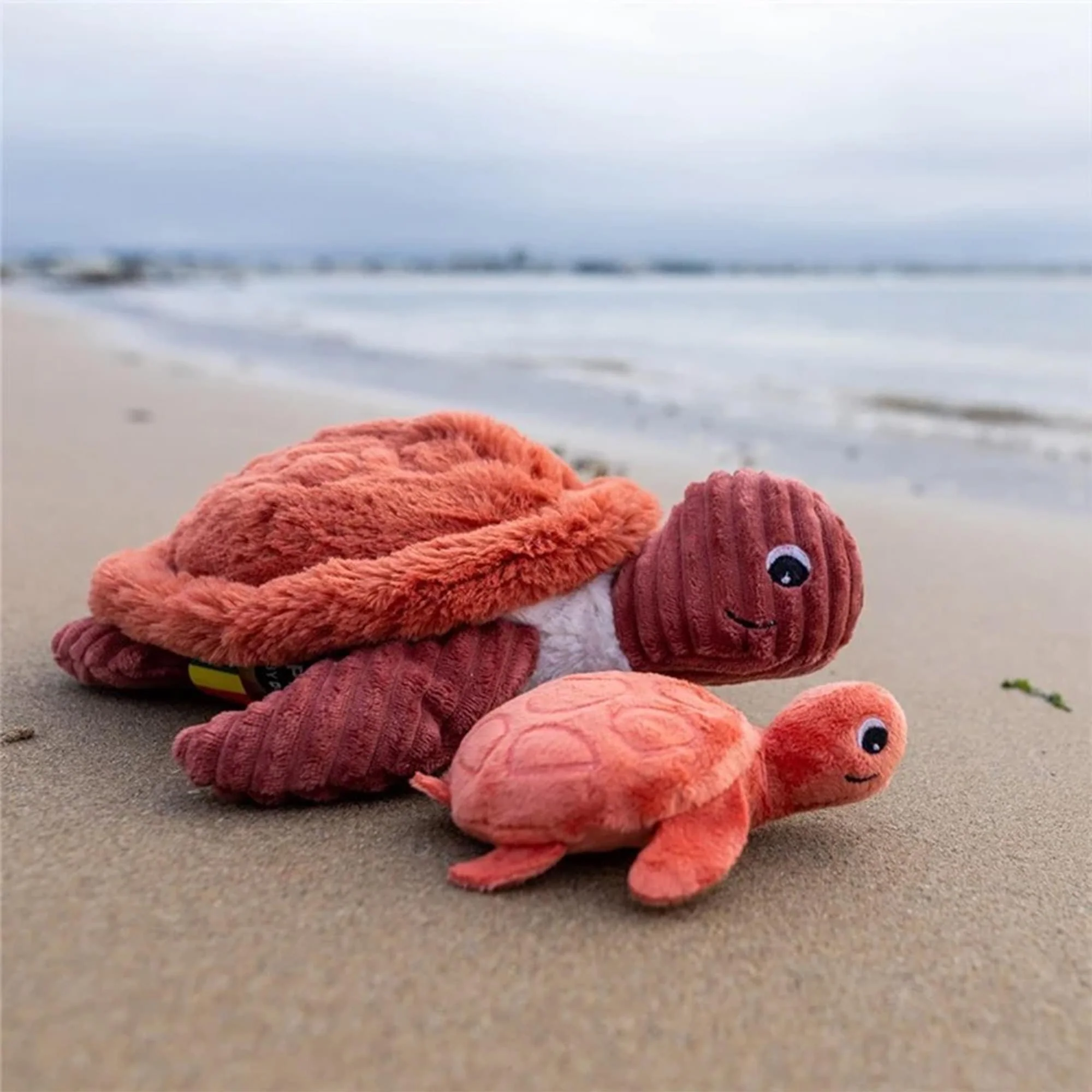 Les Deglingos Plush Animal | Terracota Turtle Mom with Baby - Image 8