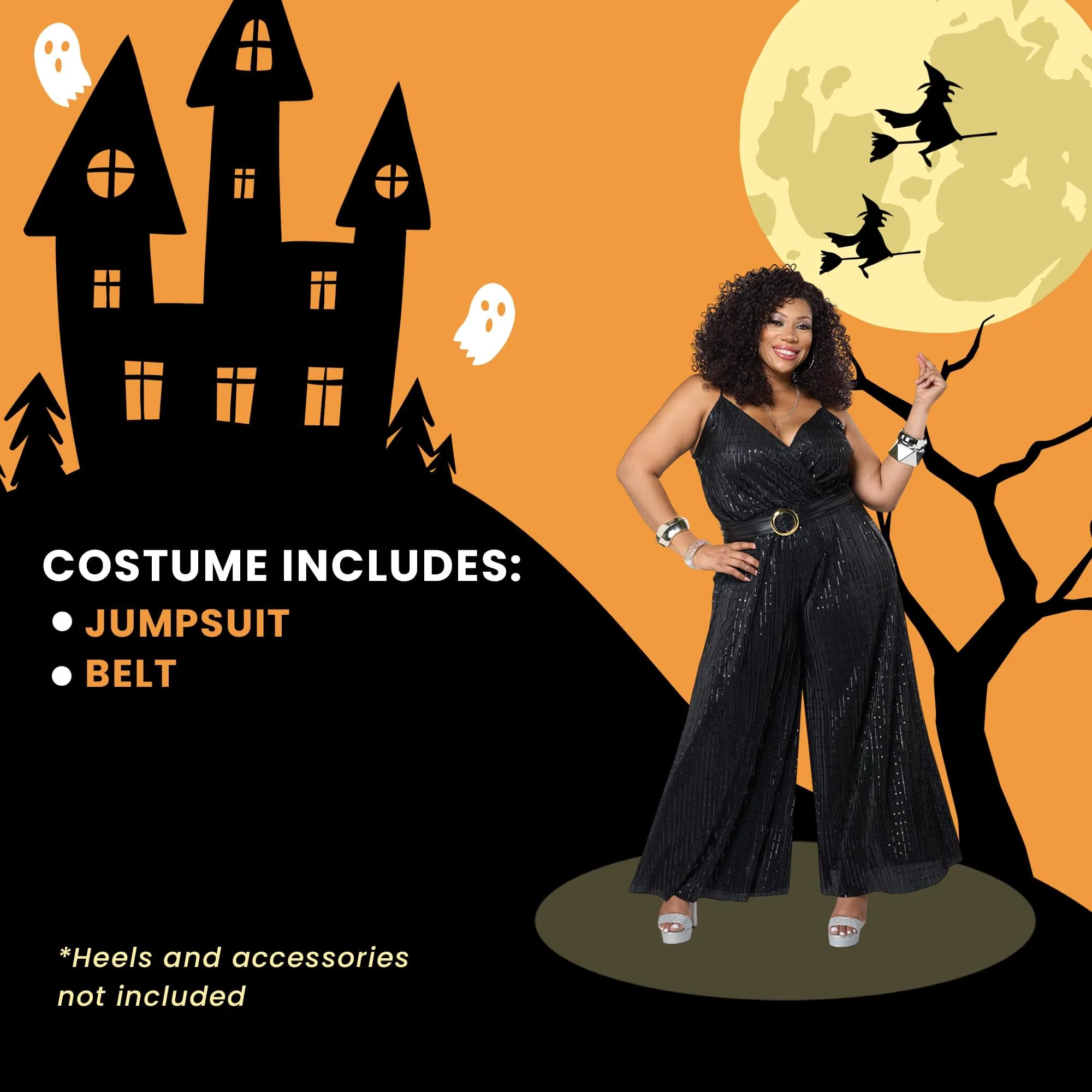 Let's Dance Disco Women's Adult Plus Size Costume Jumpsuit - Image 11
