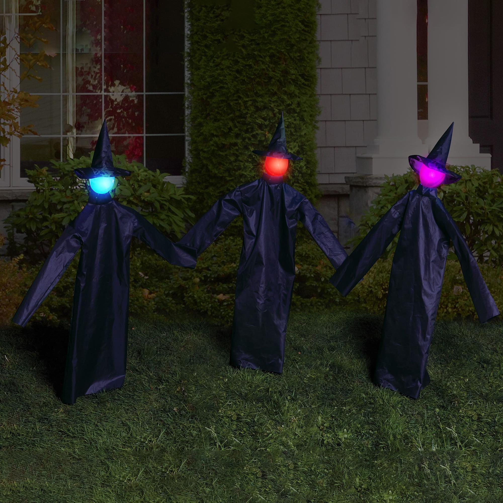 Light-Up & Color Change 36 Inch Lawn Witches | Set of 3 - Image 2