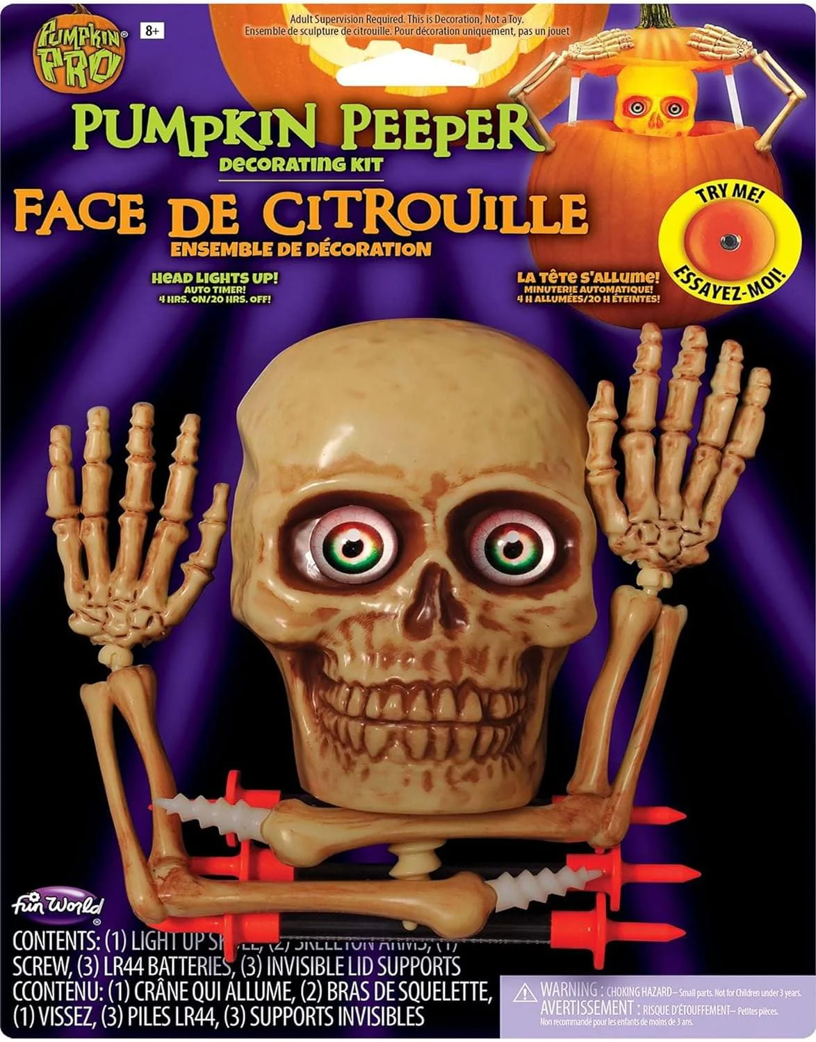 Light-Up Pumpkin Peeper Halloween Decor - Image 2