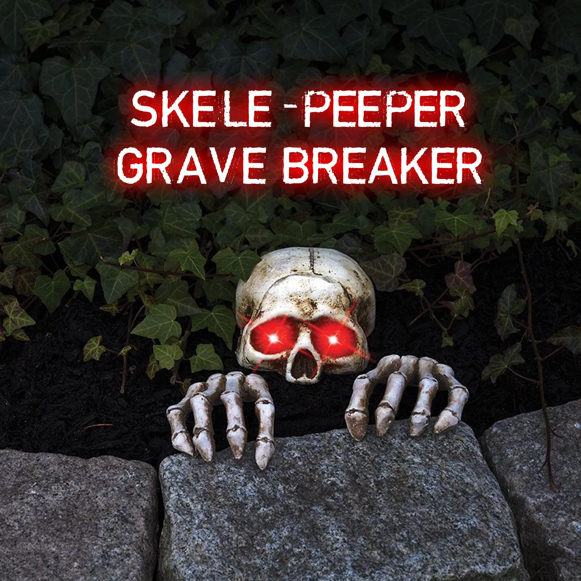 Light-Up Skele-Peeper Grave Breaker Halloween Decor - Image 2