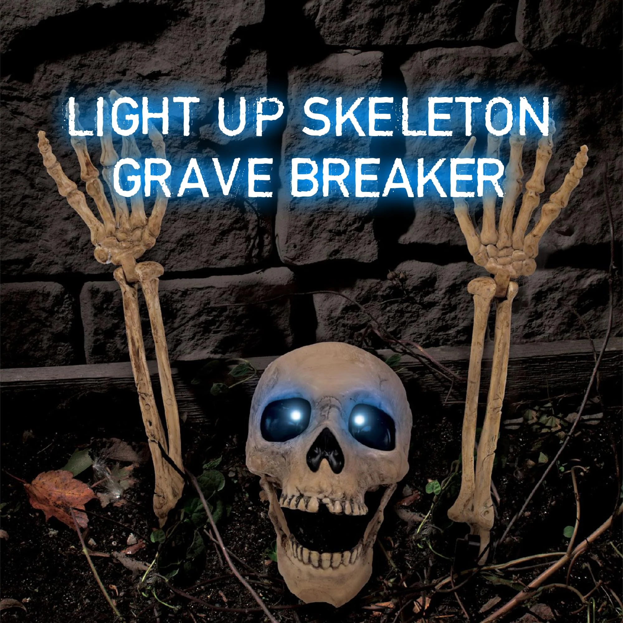 Light-Up Skeleton Grave Breaker Halloween Decor - Image 2