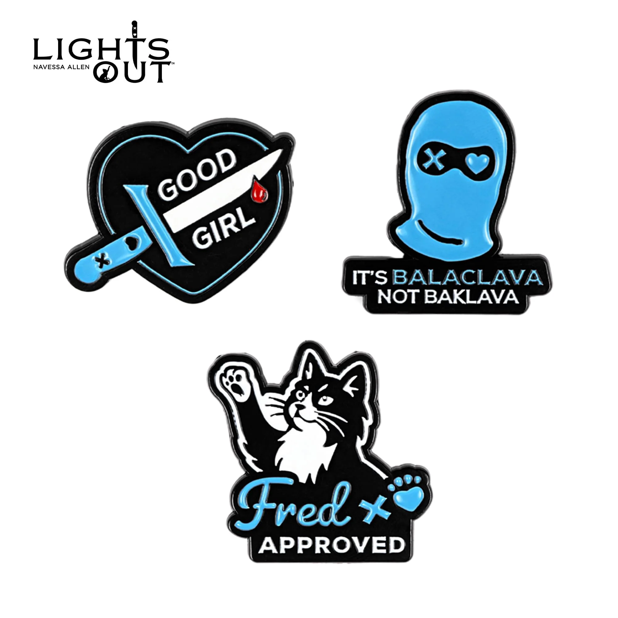 Lights Out Enamel Pin 3-Pack - Image 2