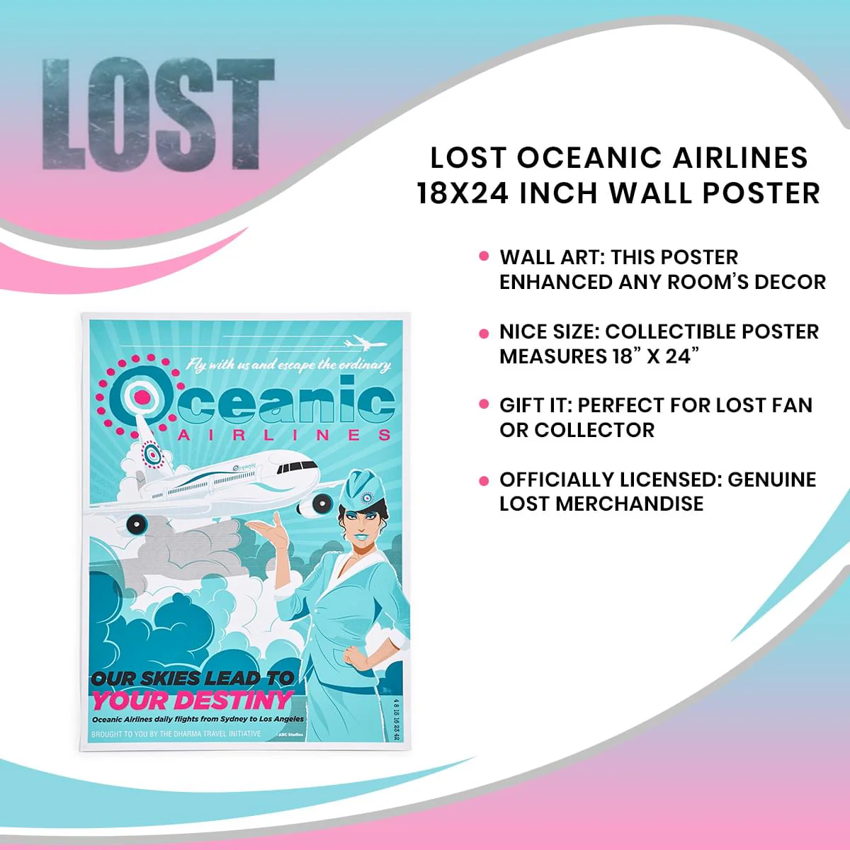 LOST Oceanic Airlines 18x24 Inch Wall Poster - Image 7