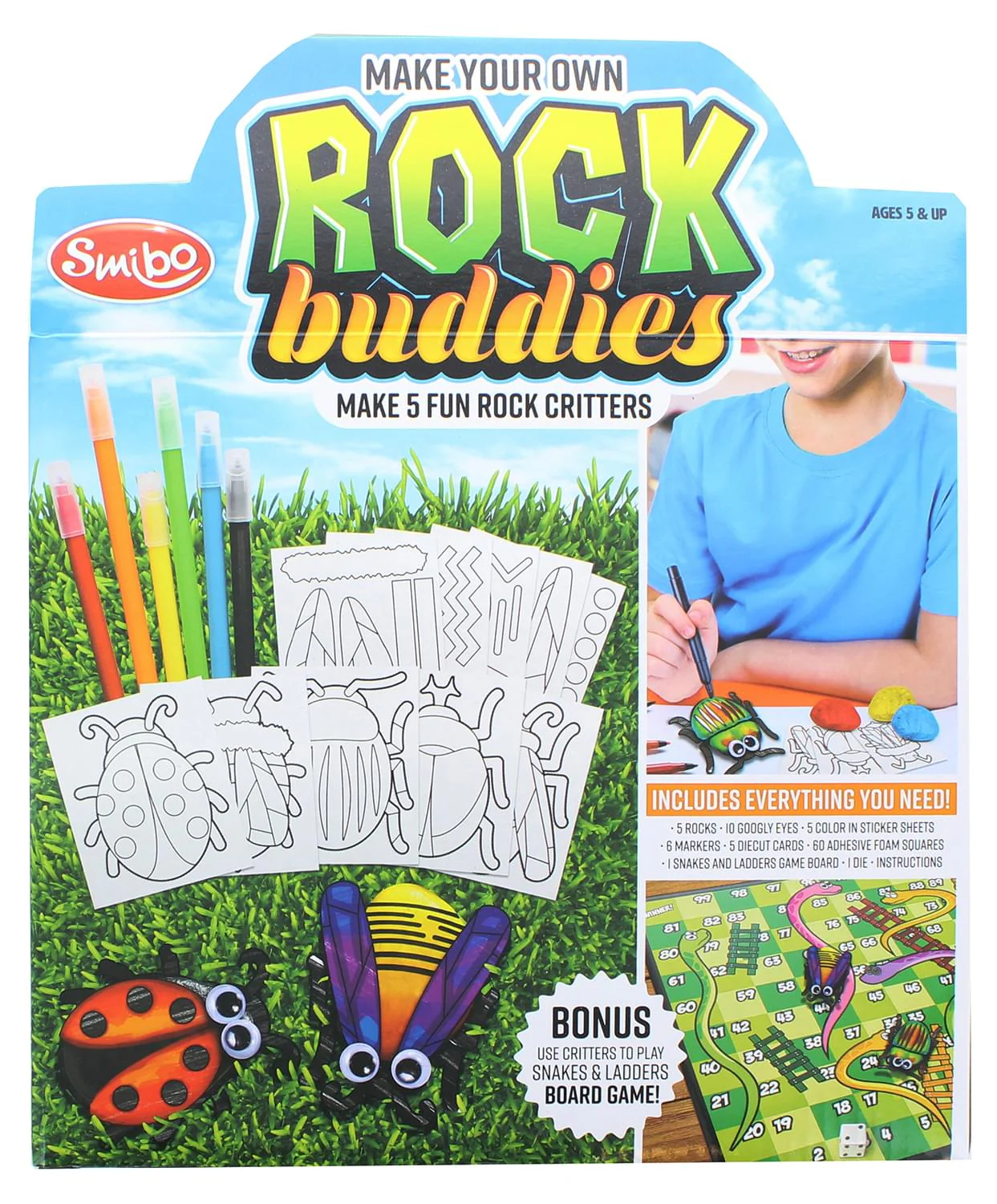 Make Your Own Rock Buddies Craft Kit | Makes 5 Rock Critters - Image 3