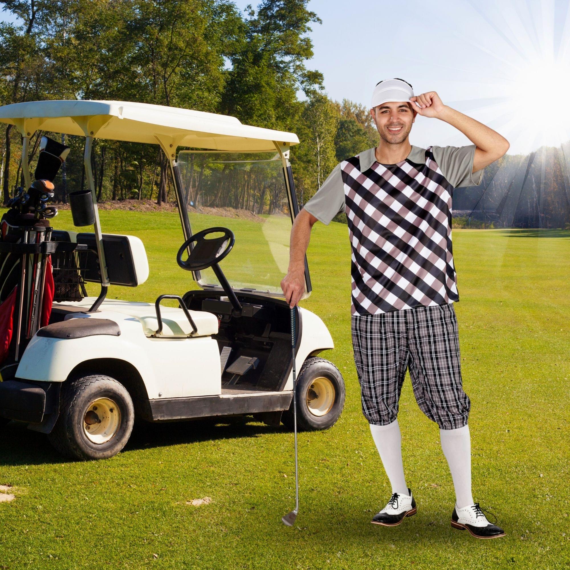 Male Golfer (black & White) Standard Adult Costume - Image 4