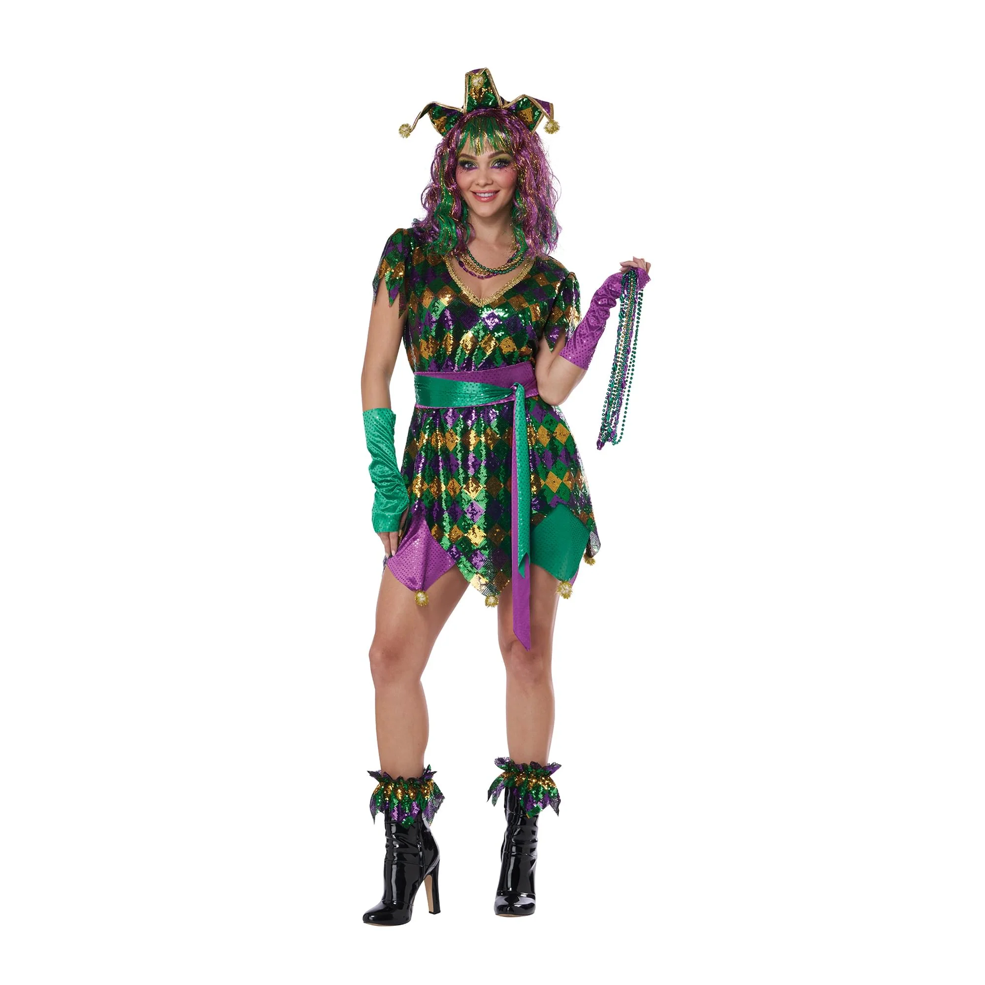 Mardi Gras Parade Jester Adult Costume - Image 11