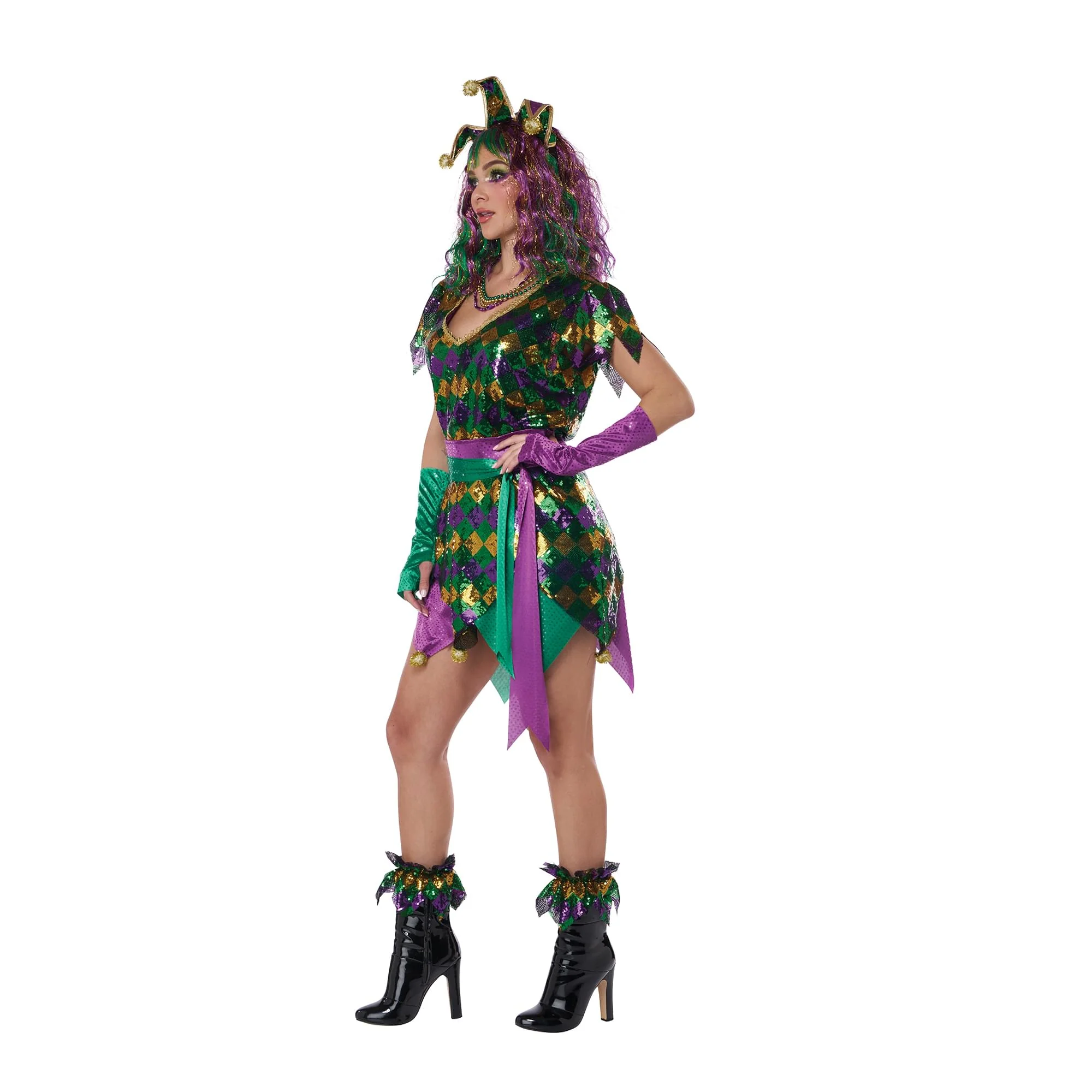 Mardi Gras Parade Jester Adult Costume - Image 3