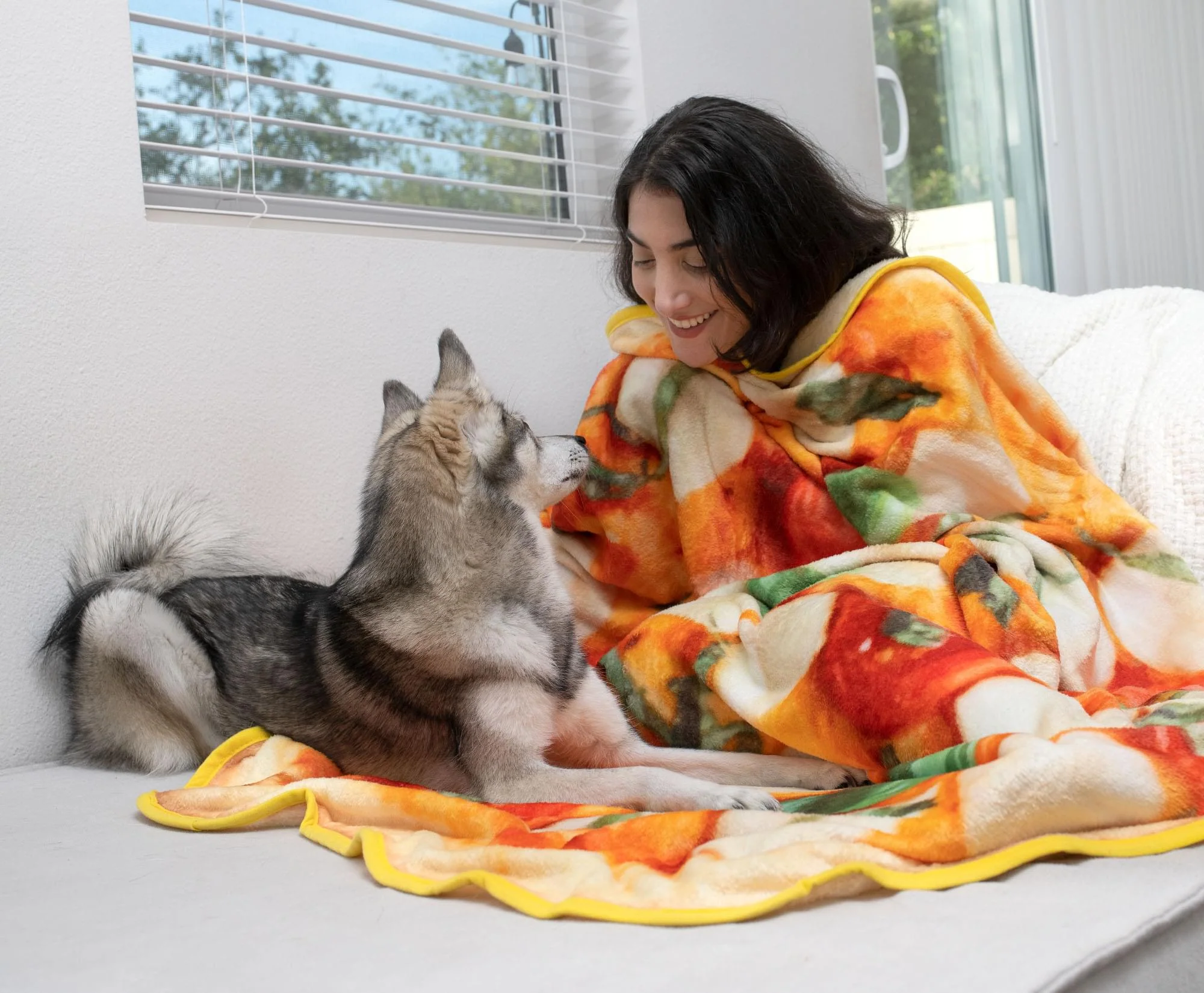 Margarita Pizza Round Fleece Throw Blanket | 60 Inches - Image 5