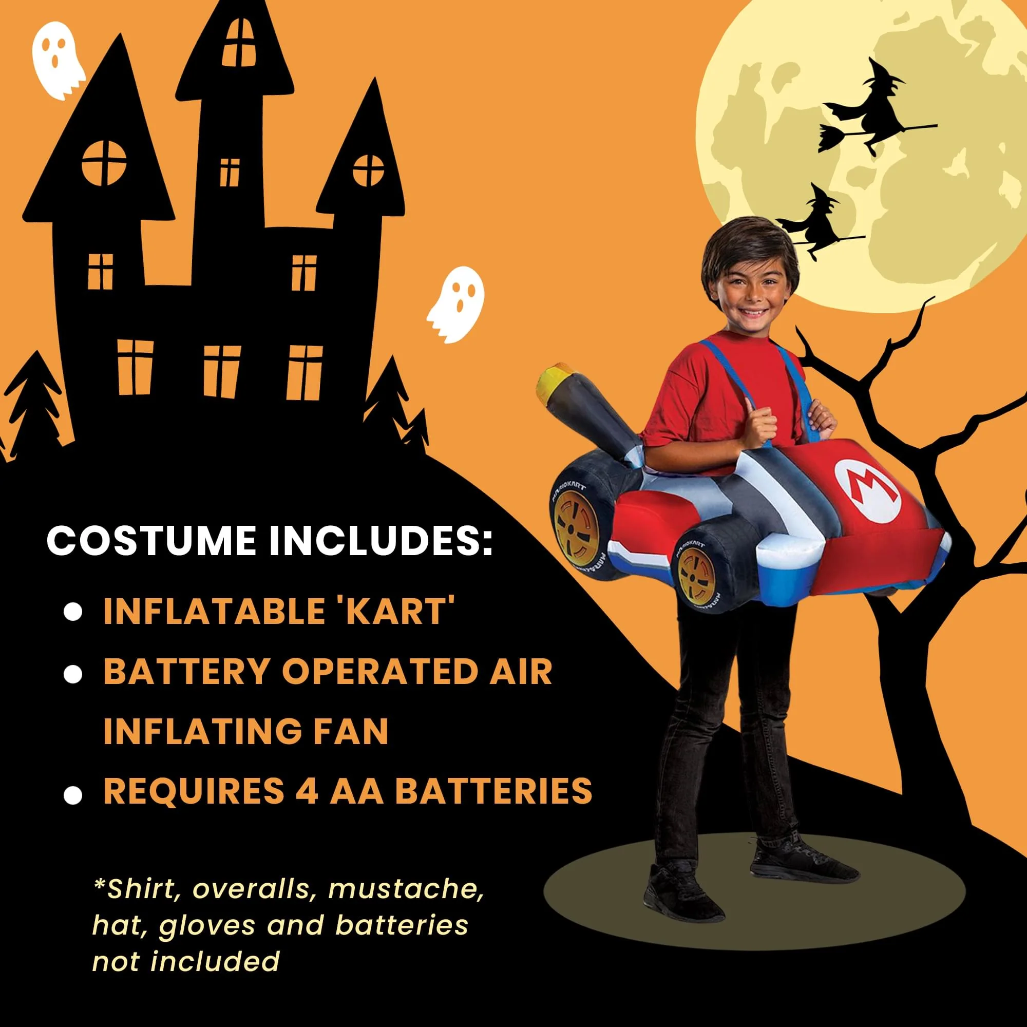Mario Kart Mario Inflatable Child Costume | One Size - Image 7