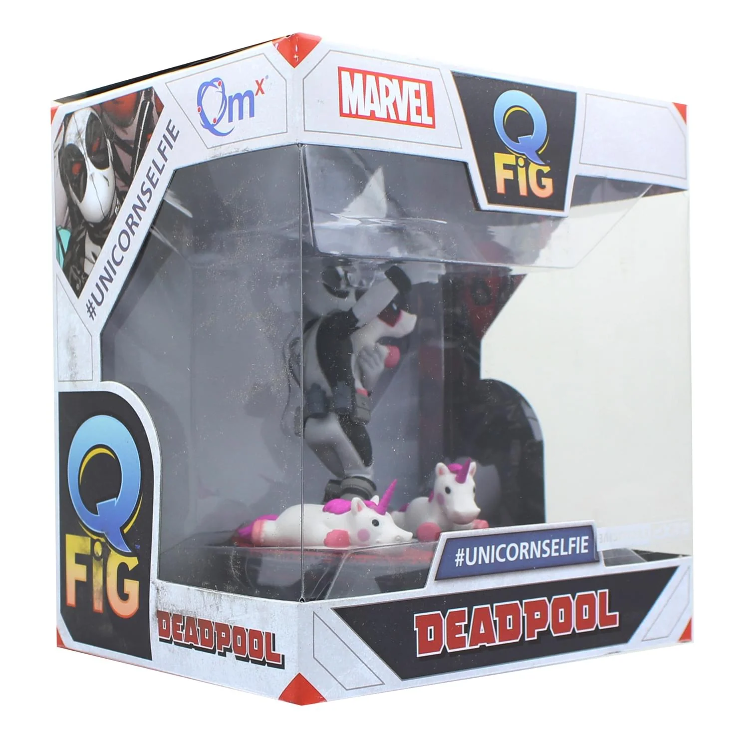 Marvel 3.5 Inch Q-Fig Mini Figure | X-Force Deadpool Unicorn Selfie - Image 2