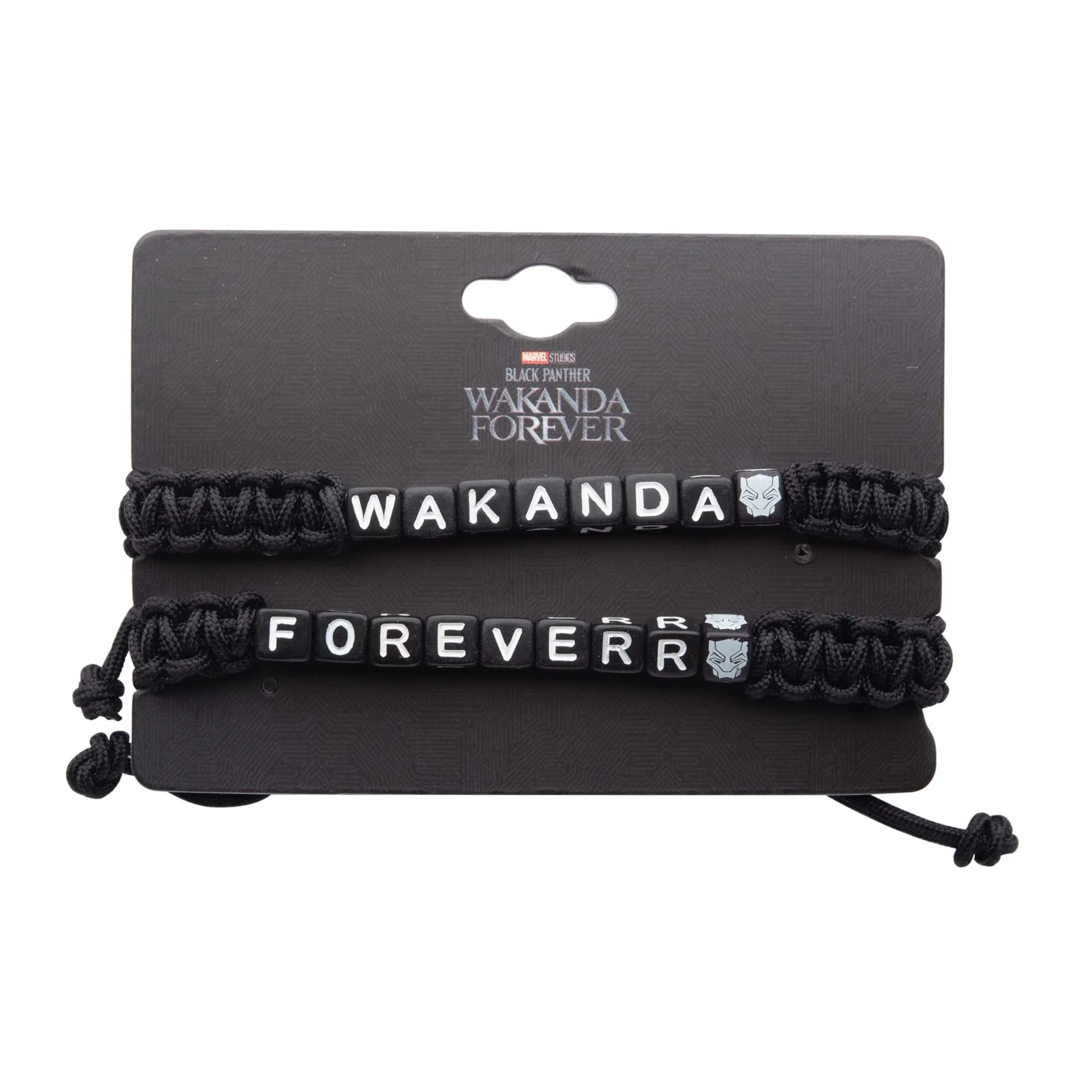 Marvel Black Panther: Wakanda Forever 2-Piece Cord Pull Bracelet Set - Image 2
