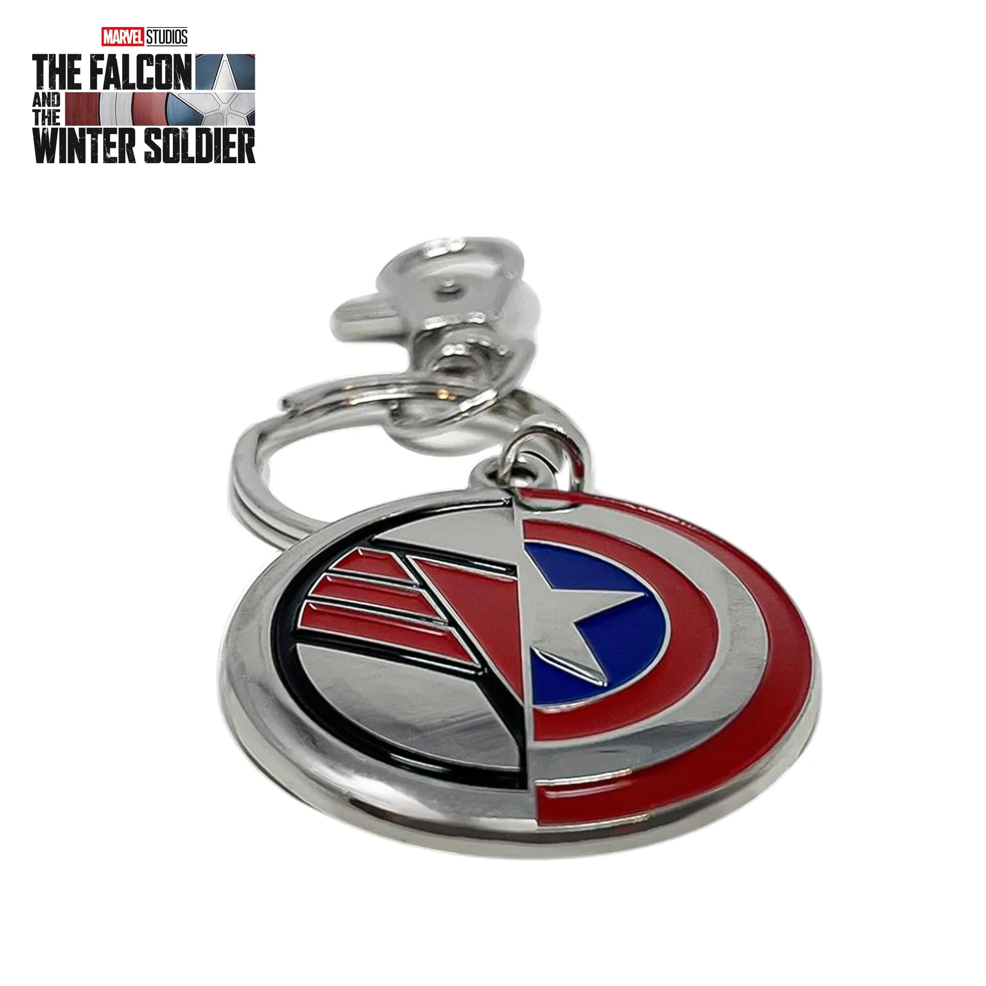 Marvel Captain America/ Falcon Shield Enamel Keychain - Image 2