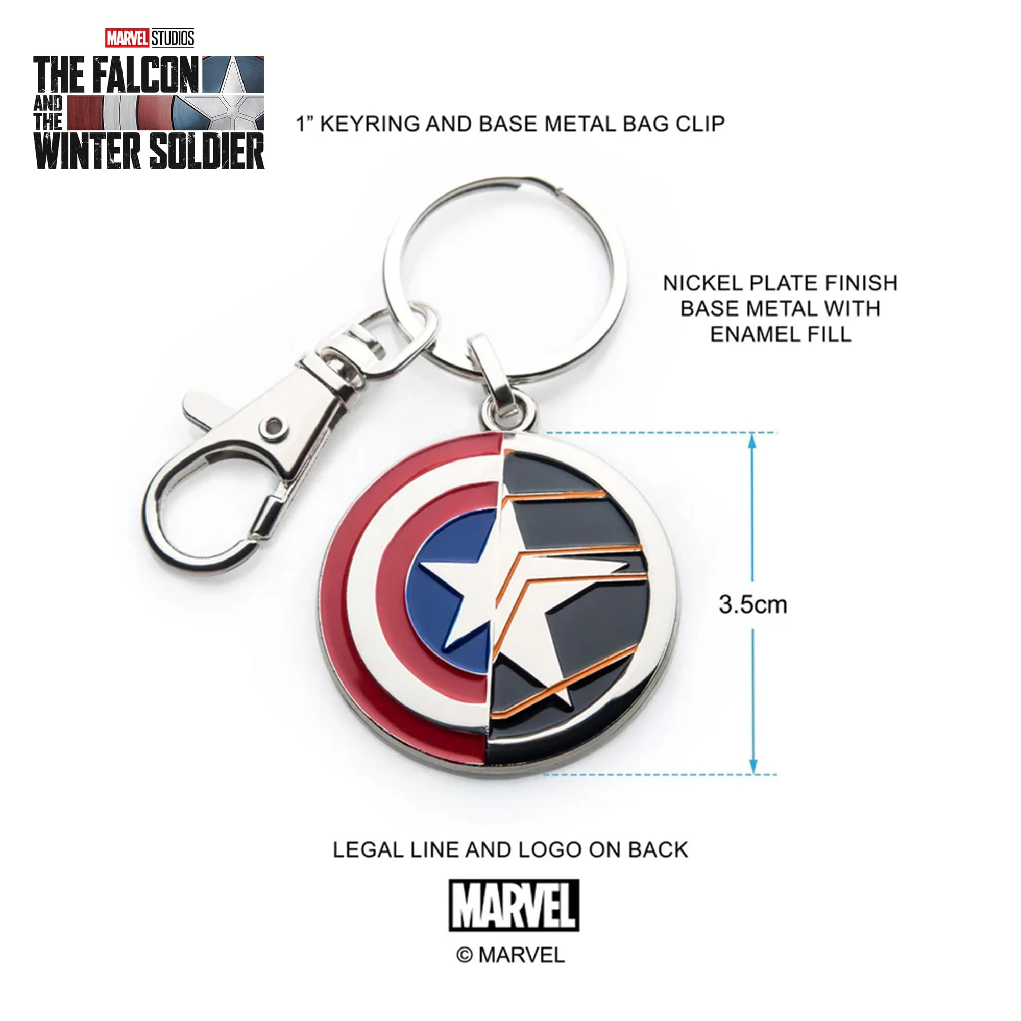 Marvel Captain America/ Winter Soldier Enamel Keychain - Image 6