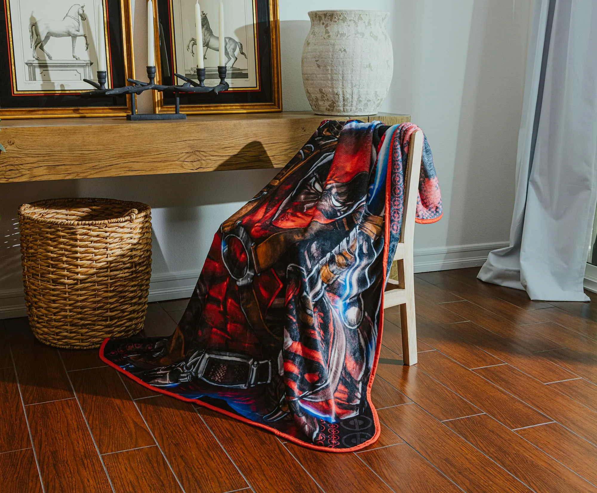Marvel Comics Deadpool Batons Raschel Throw Blanket | 50 x 60 Inches - Image 7