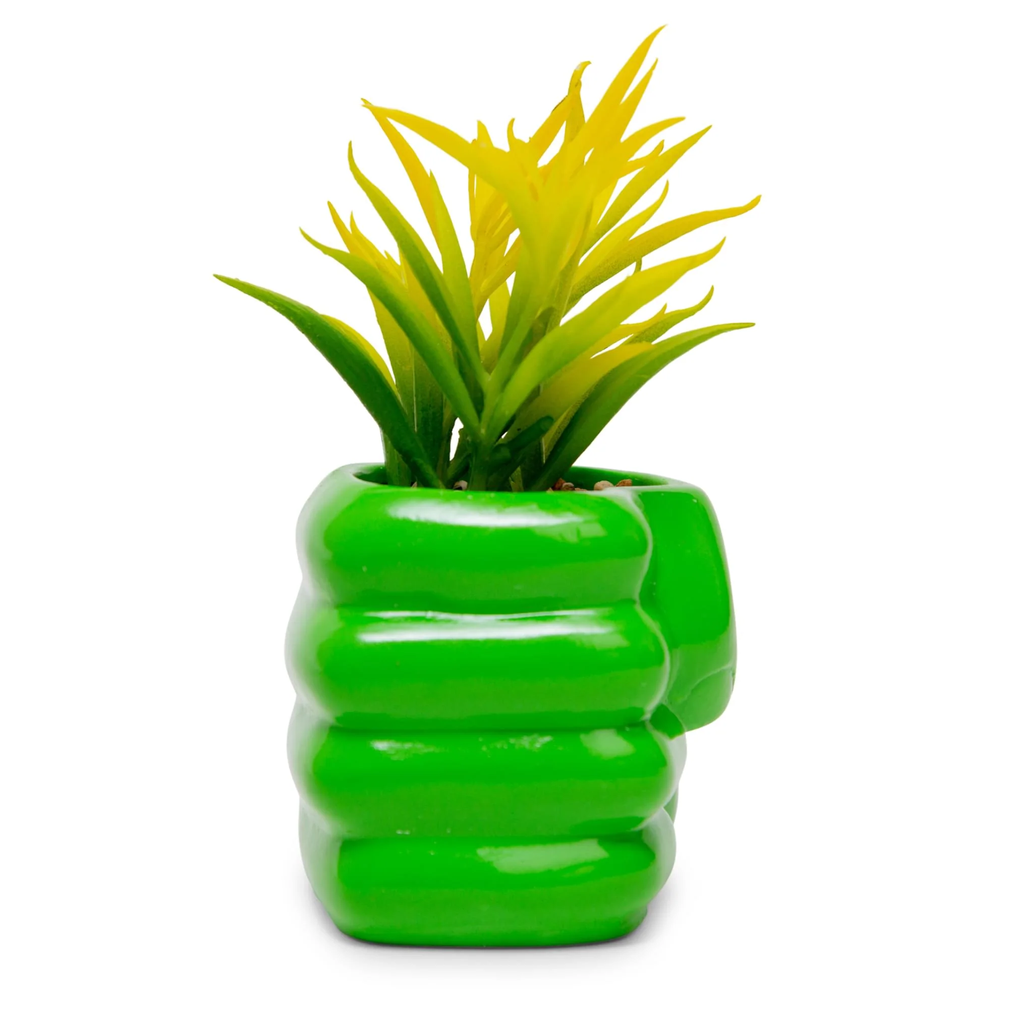Marvel Comics Hulk Smash Hand 3-Inch Ceramic Mini Planter With Artificial Succulent - Image 2