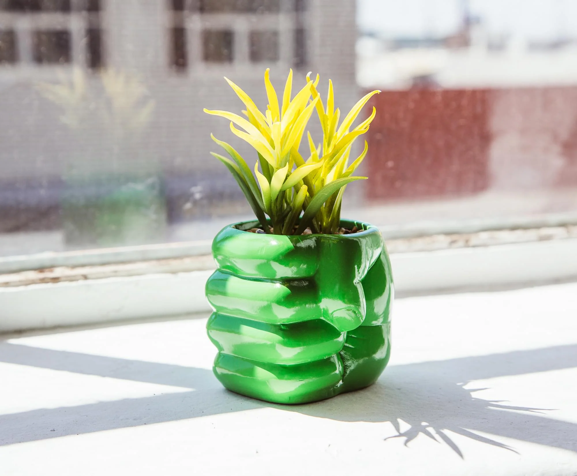Marvel Comics Hulk Smash Hand 3-Inch Ceramic Mini Planter With Artificial Succulent - Image 5