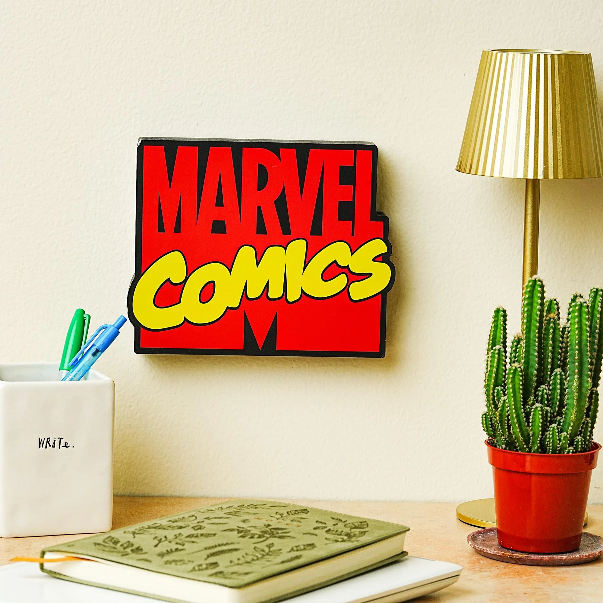 Marvel Comics Logo Die-Cut Wooden Wall Art Sign | 7 x 8 Inches - Image 6