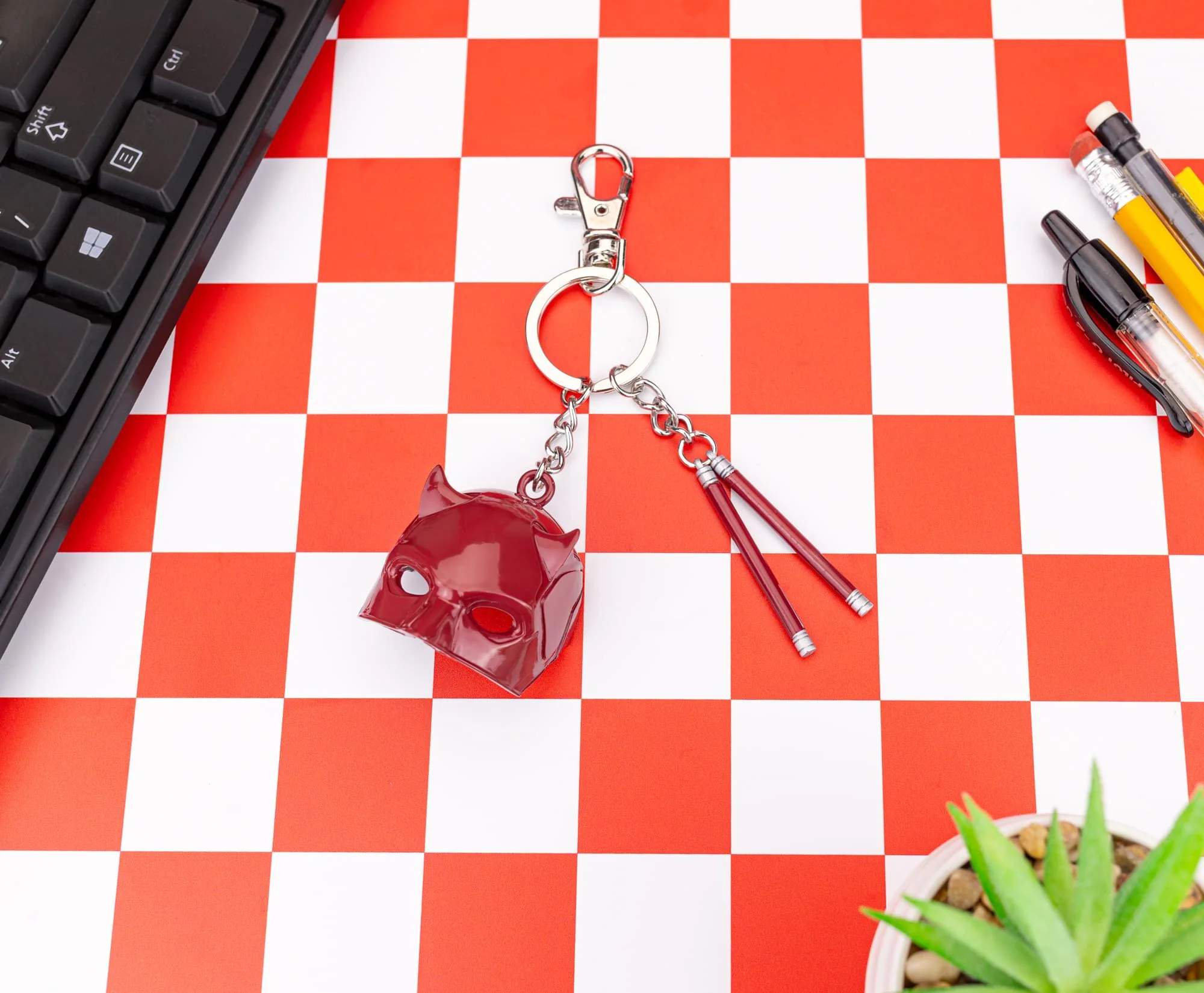 Marvel Daredevil: Born Again Mask and Billy Clubs 3D Enamel Keychain - Image 4