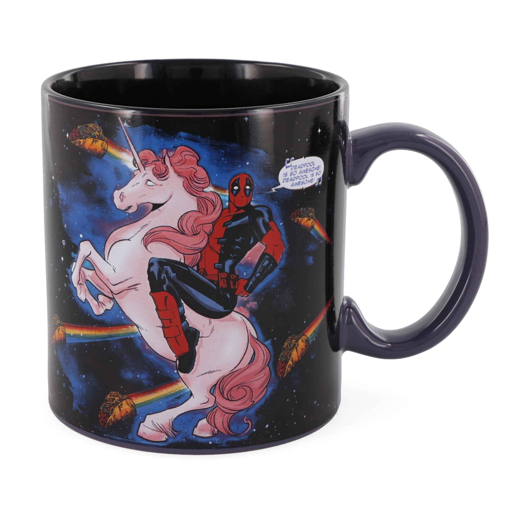 Marvel Deadpool and Unicorn In Space Ceramic Mug | Holds 20 Ounces - Image 2