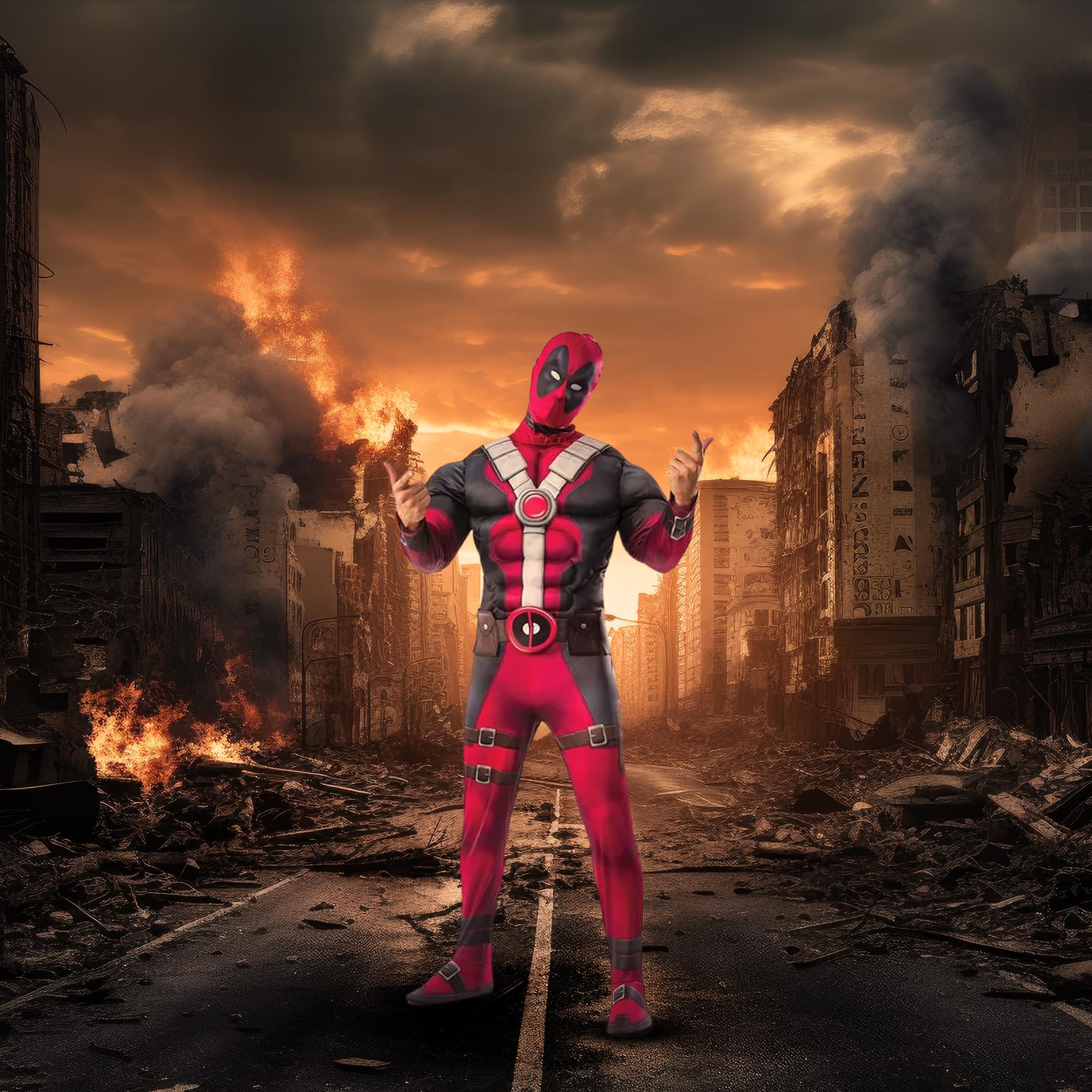 Marvel Deadpool Deluxe Costume Adult - Image 2