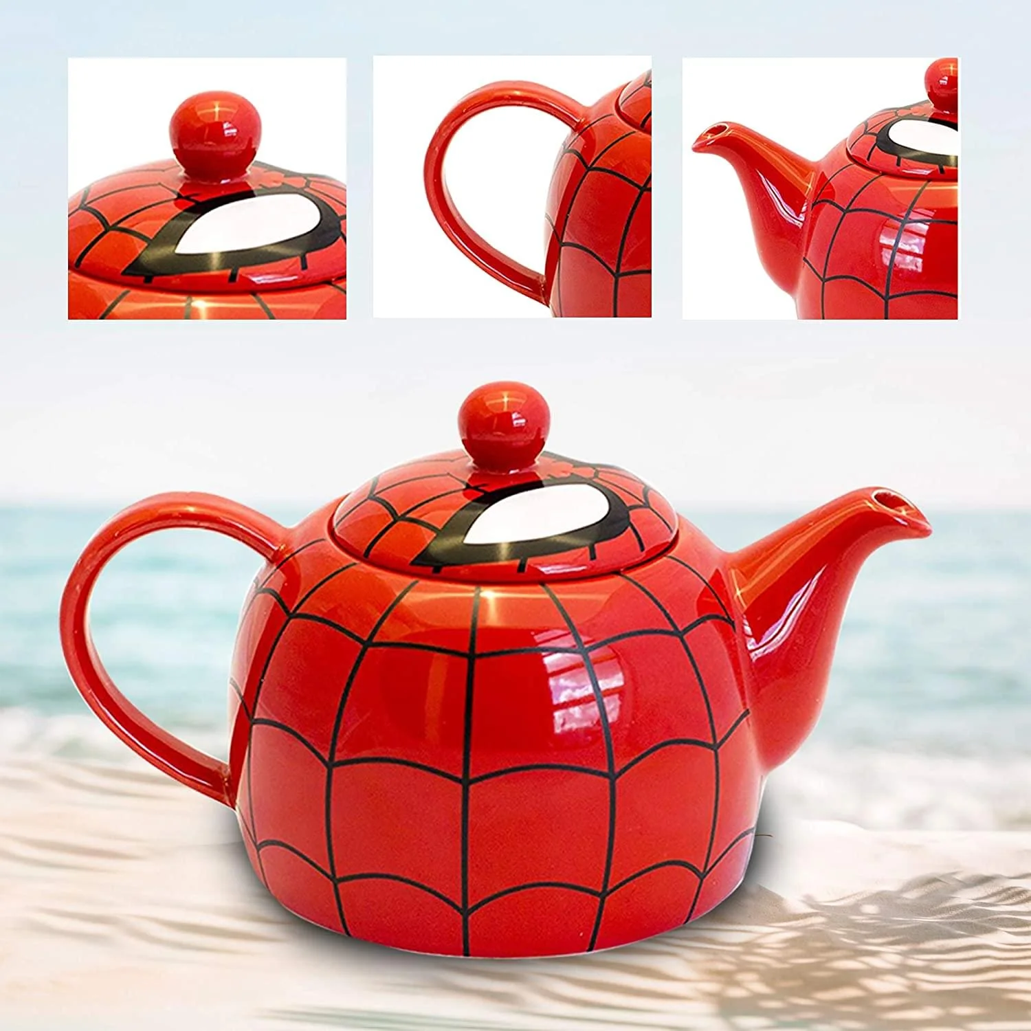 Marvel I AM SPIDER-MAN Ceramic Teapot with Web Mask Detail Lid - Image 4