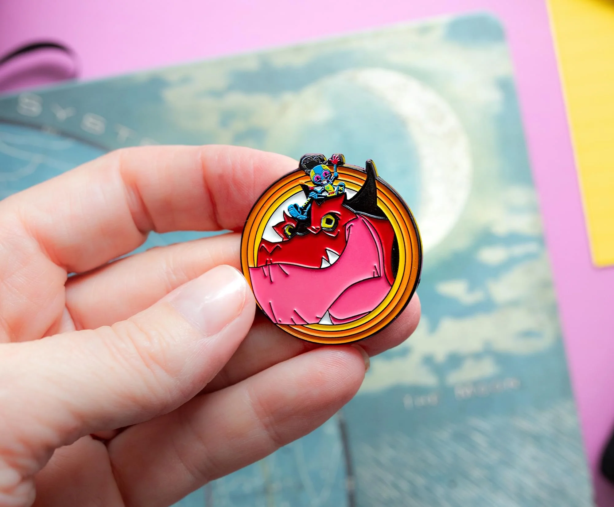 Marvel Moon Girl and Devil Dinosaur Enamel Pin | Toynk Exclusive - Image 3